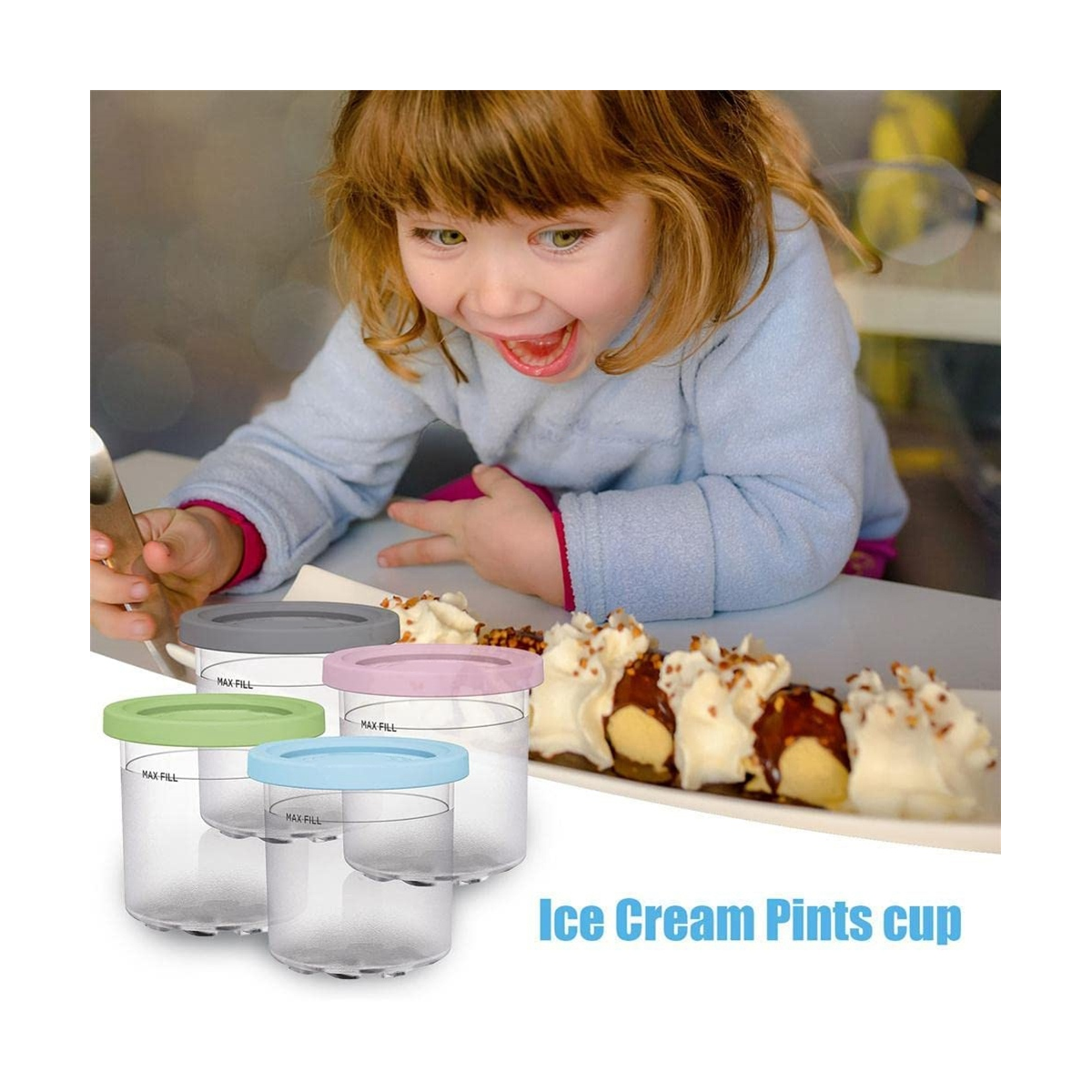 Ice Cream Containers With Lids For Ninja Creami Pints 2
