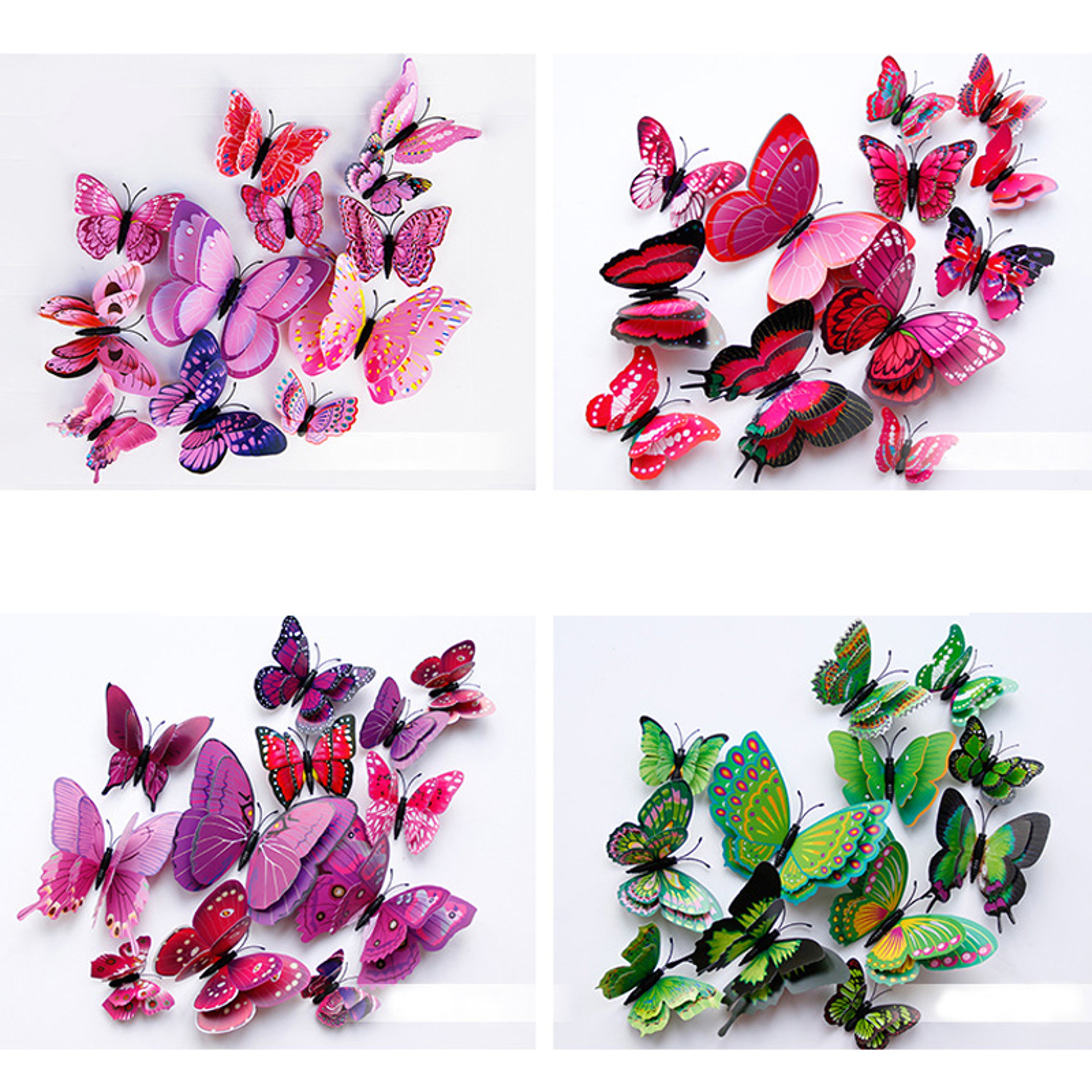 3D Butterfly Wall Stickers Double Layer Magnetic Decor For Home Weddings  Fridges 3