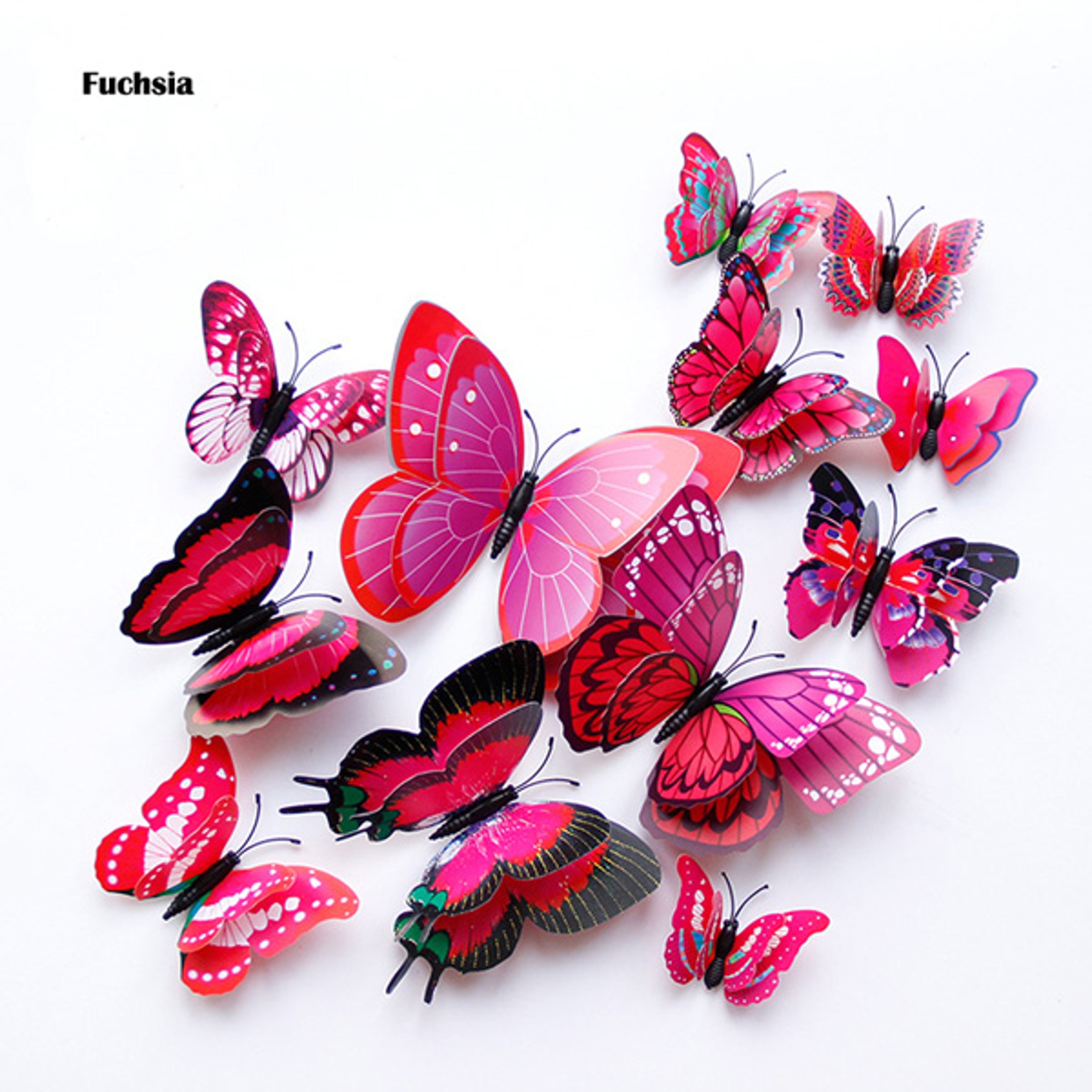 3D Butterfly Wall Stickers Double Layer Magnetic Decor For Home Weddings  Fridges 4