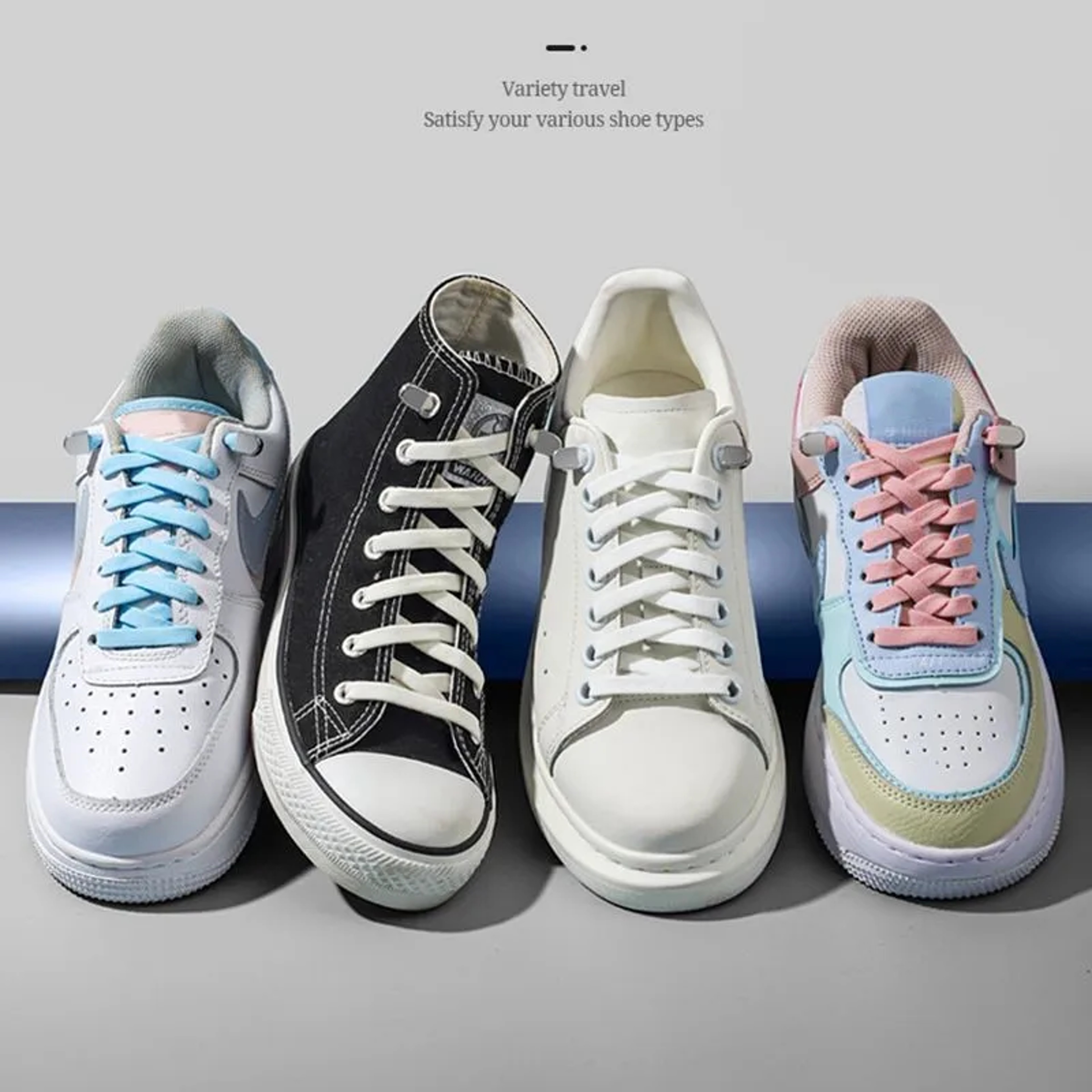 Flat Elastic NoTie Shoelaces For Sneakers Quick  Easy Shoelace Clips For Kids  Adults 2