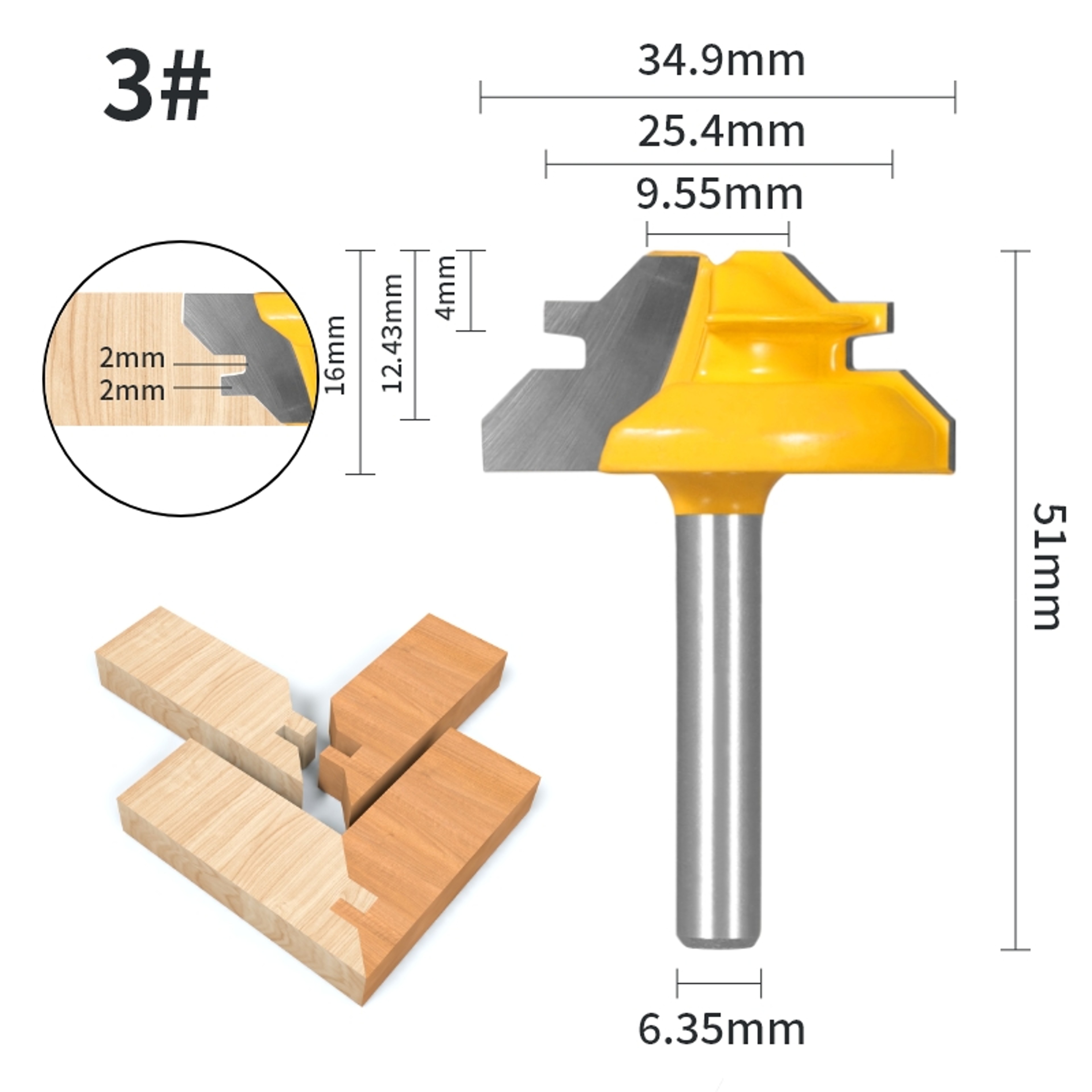 Lock Miter Router Bit Professional Woodworking Milling Cutter For Precision Cuts 6