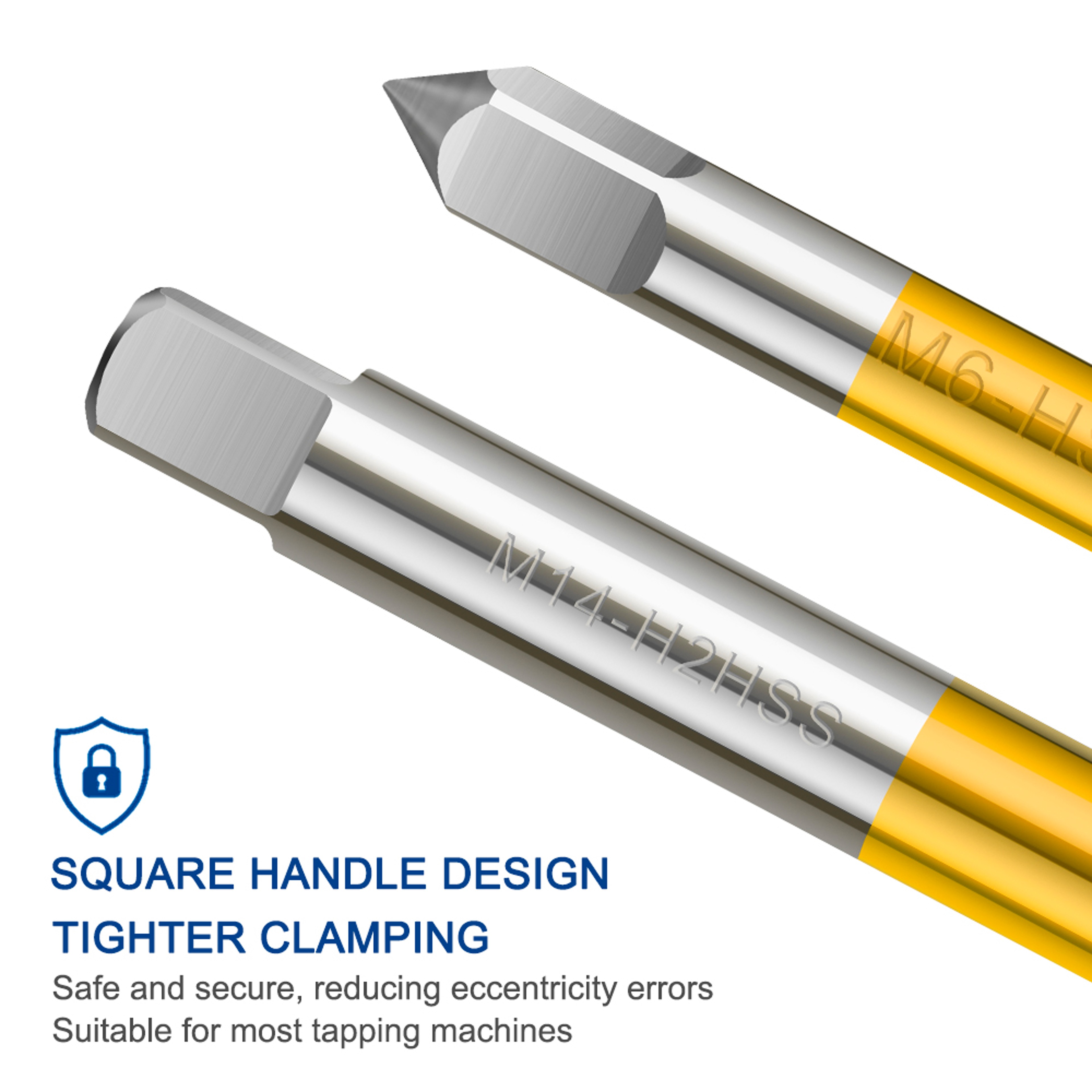 HSS Titanium Coated Screw Tap Drill Bit Metric Straight Flute Thread Tap Hand Tools 3