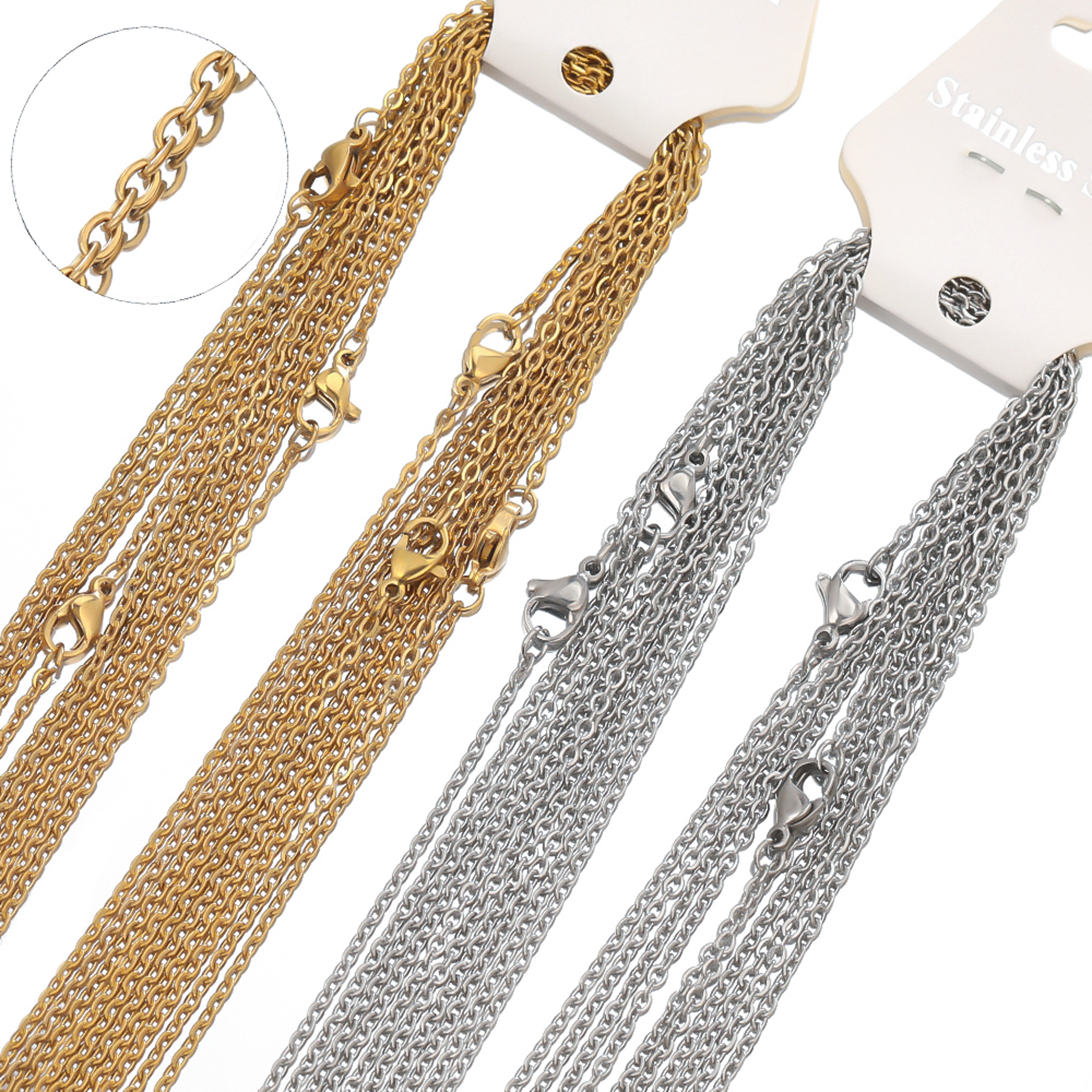 Stainless Steel Cuban Cross Link Chains For DIY Jewelry Making  Gifts 2