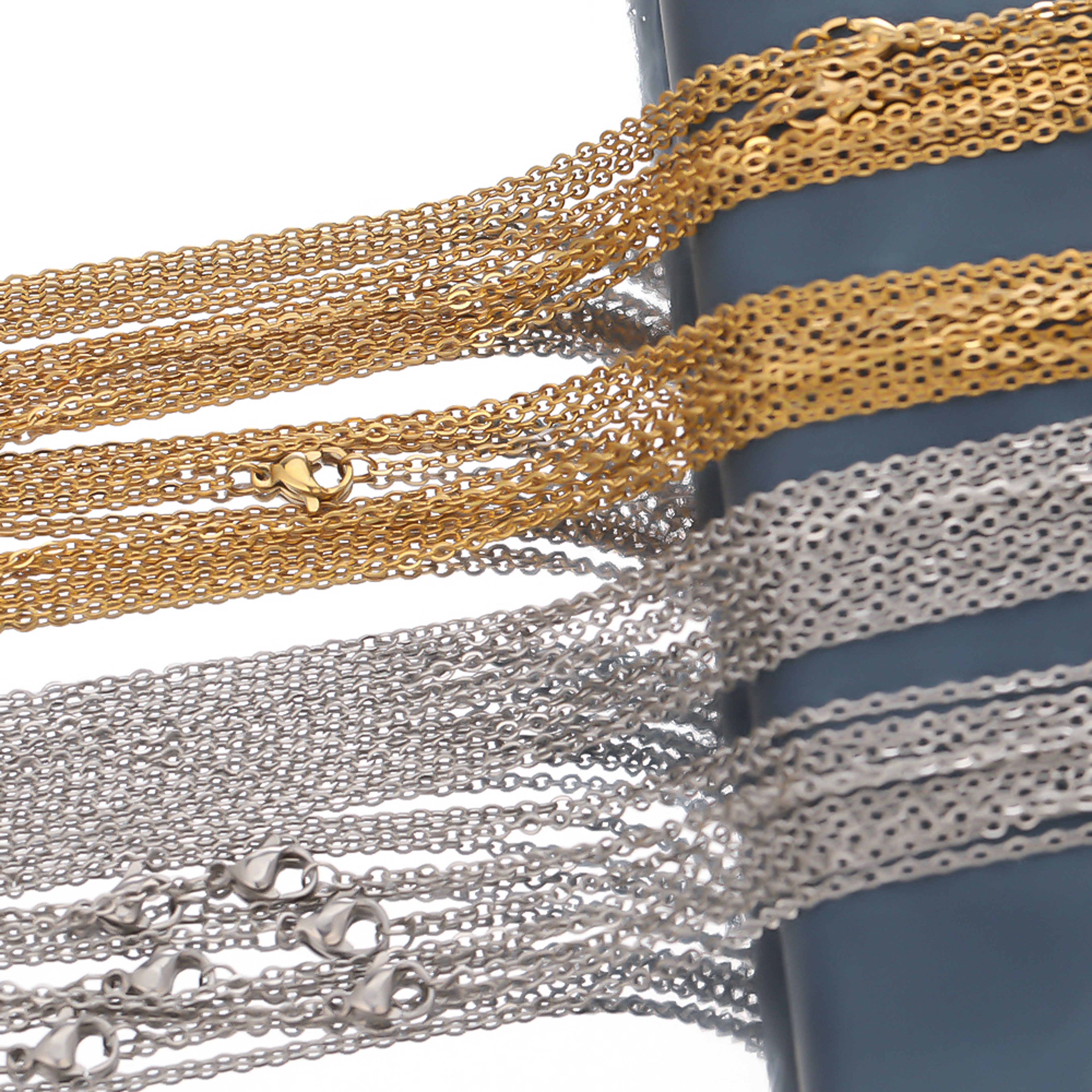 Stainless Steel Cuban Cross Link Chains For DIY Jewelry Making  Gifts 3