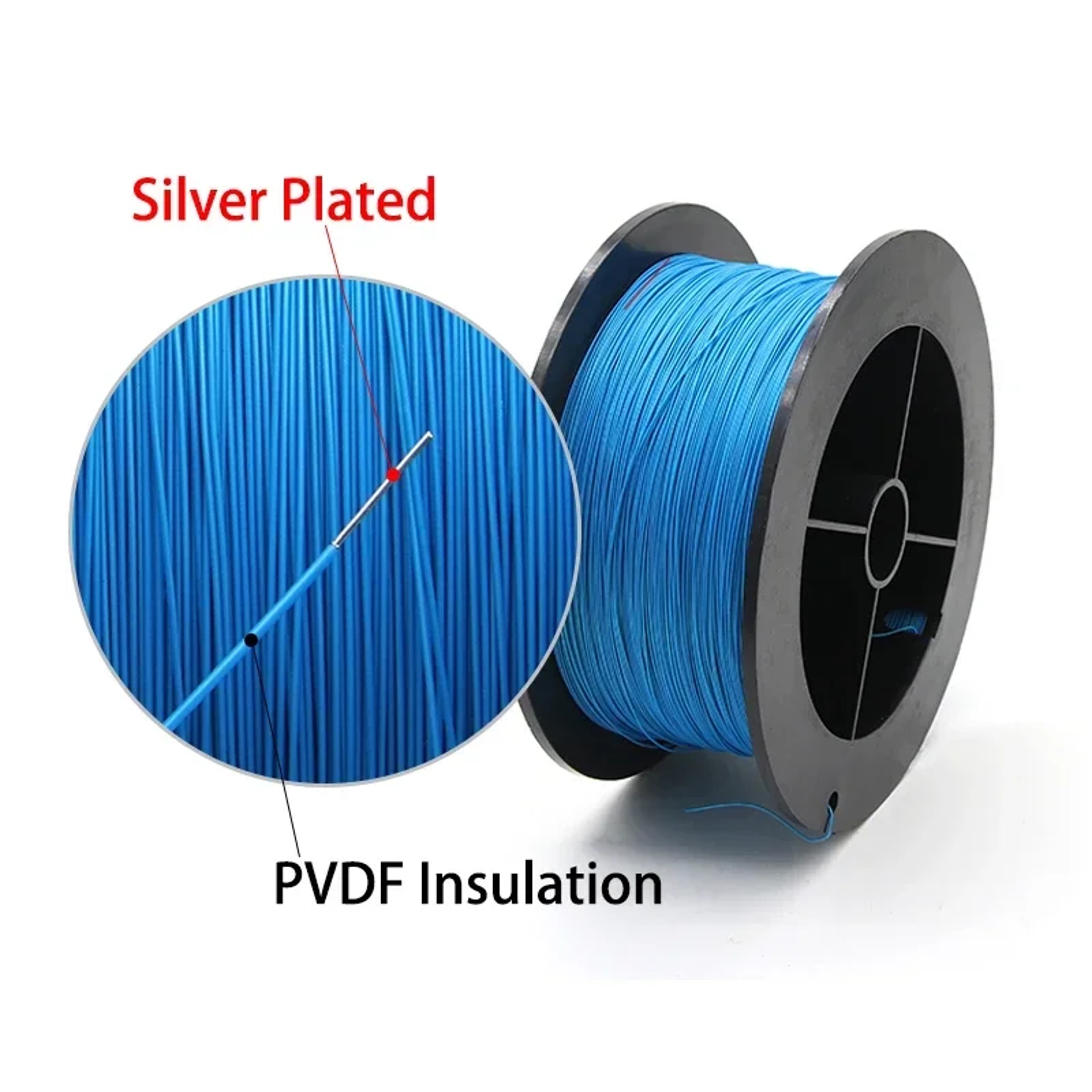 PTFE Silver Plated Copper Wire High Temperature Electronic Single Core Micro Fine Cable 1