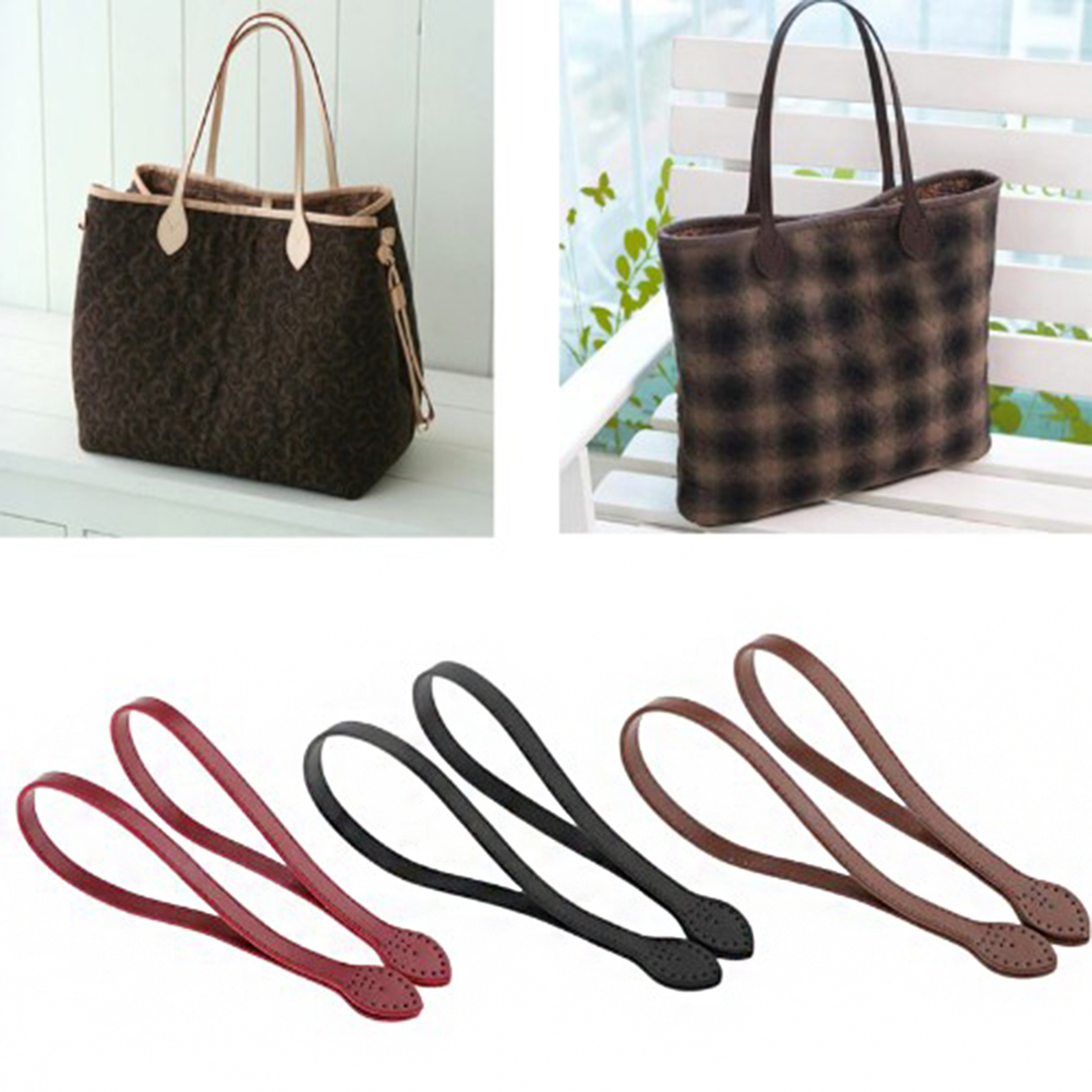Elegant PU Leather Bag Strap Replacement Handles Set For Handbags DIY Craft And Shoulder Bag Repair 0