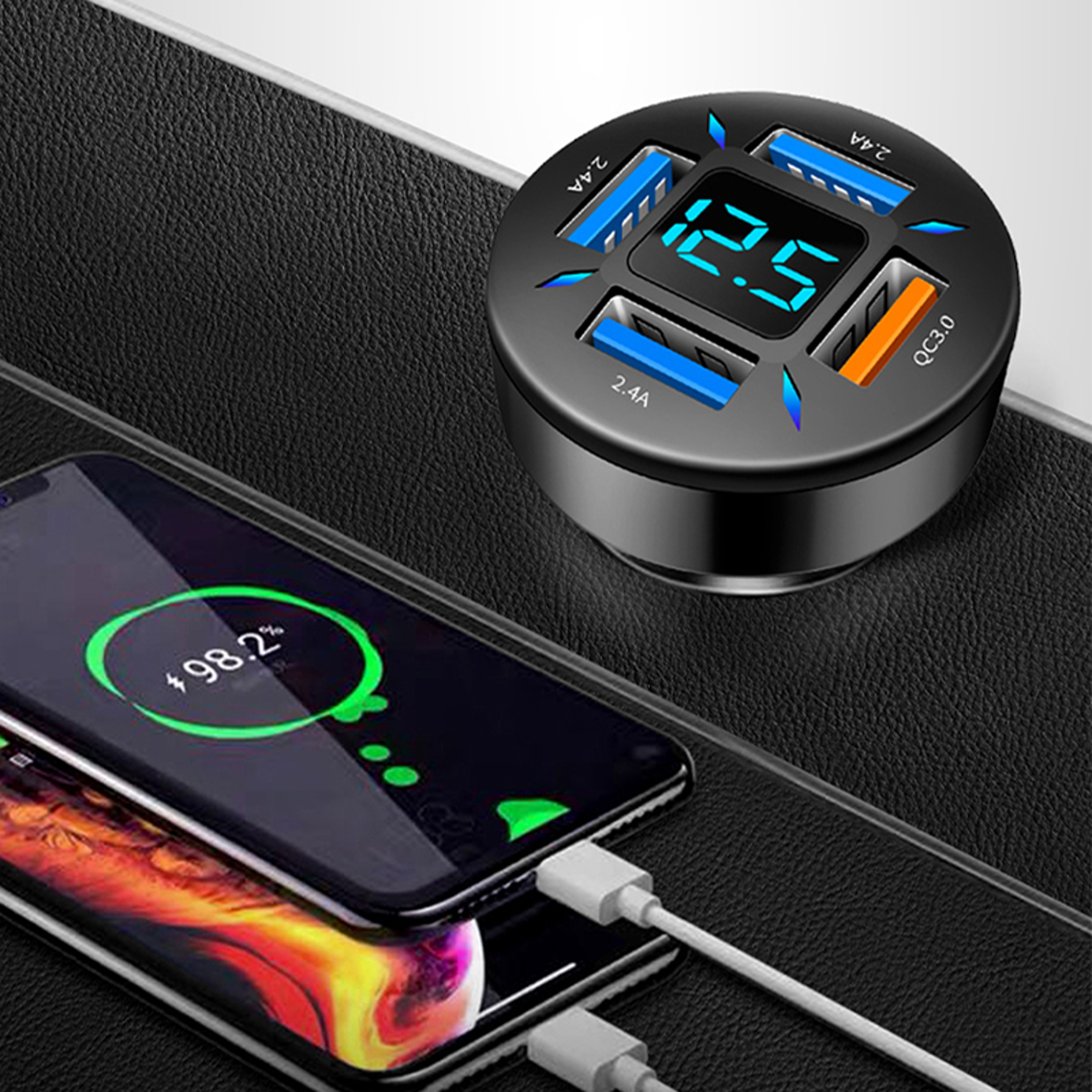 Quick Charge Car Phone Charger PD QC Ports USB Fast Charging Adapter For Efficient Car Charging 4