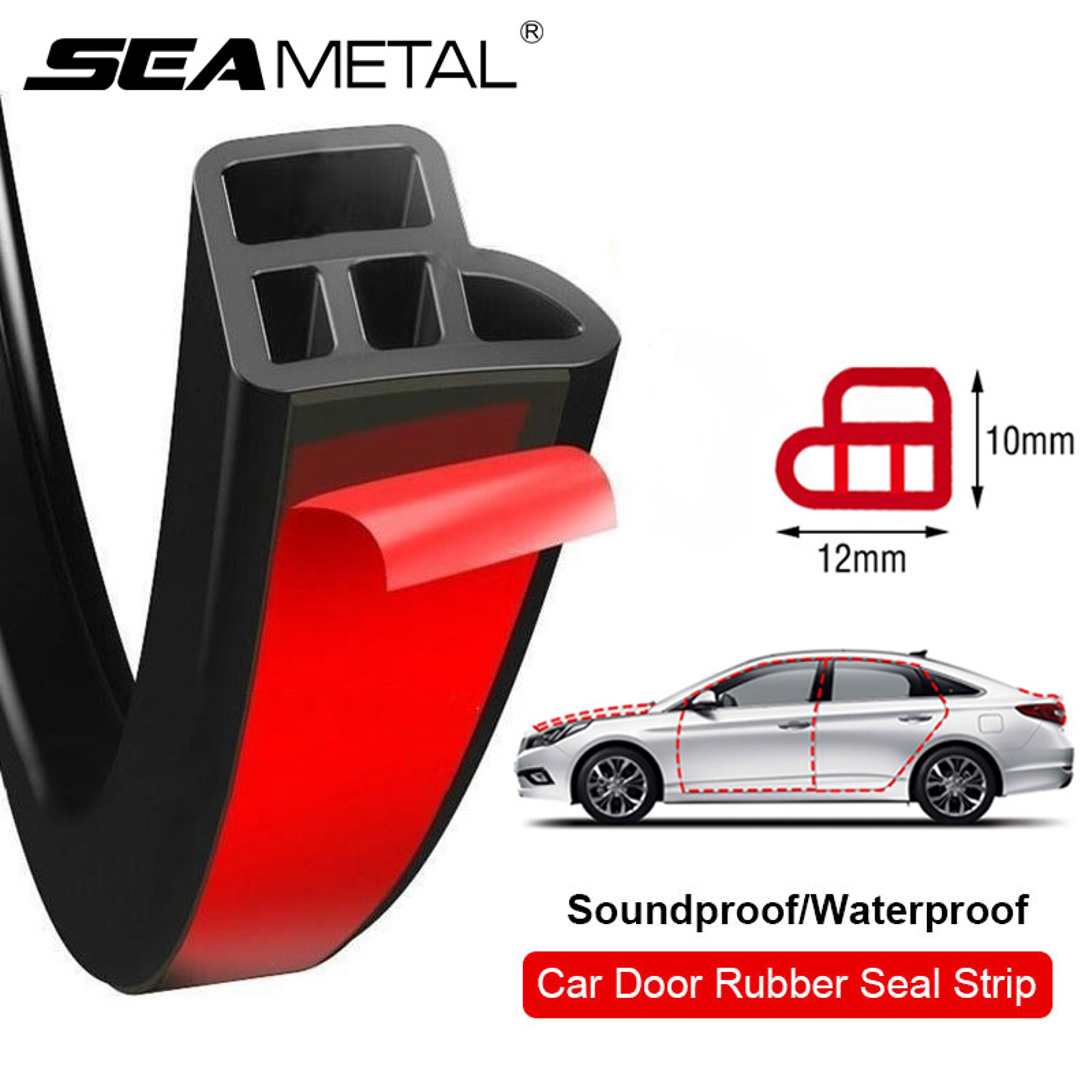 Car Door Seal Strip Rubber Double Layer Soundproof Weatherproof Protector For Car Door Hood  Trunk 0