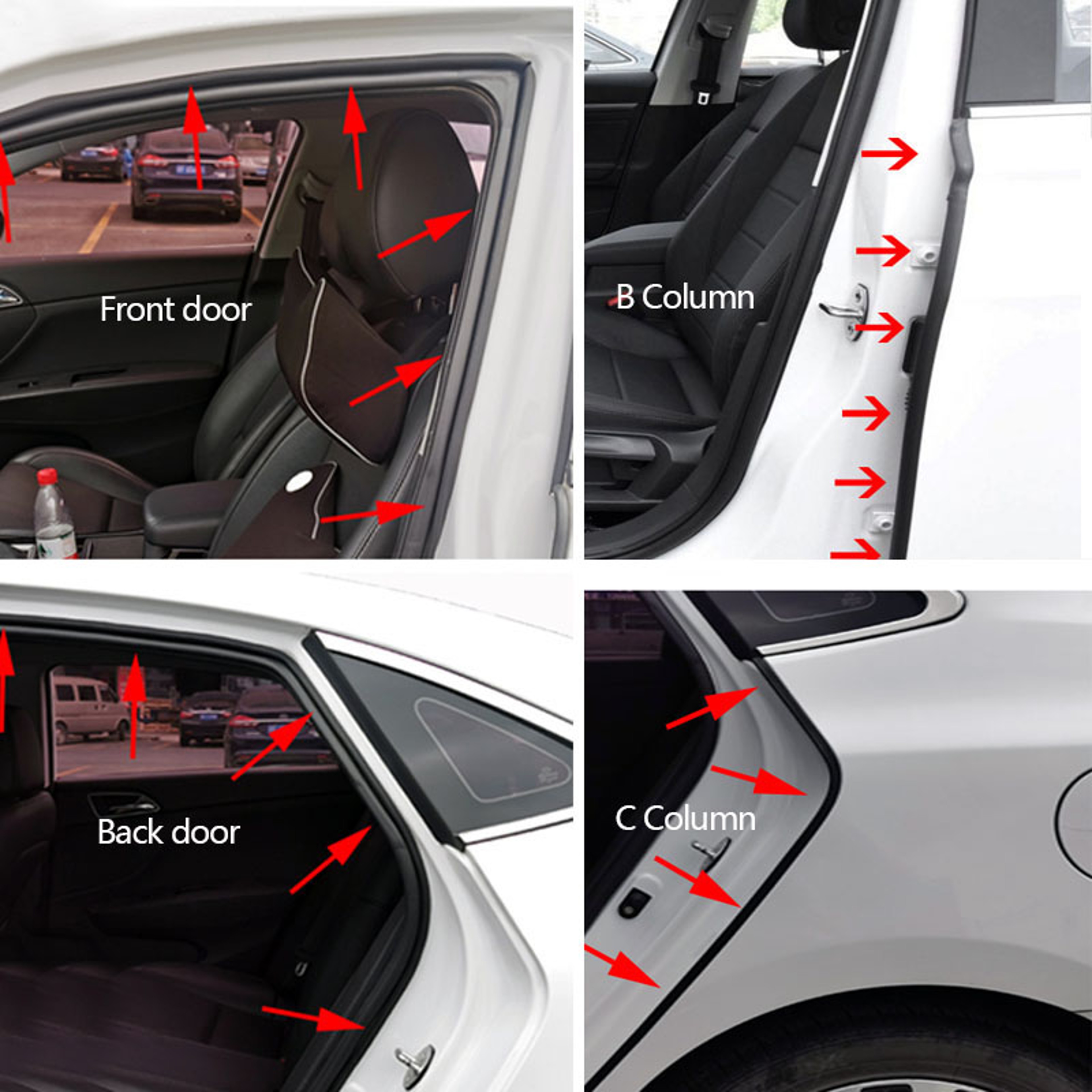 Car Door Seal Strip Rubber Double Layer Soundproof Weatherproof Protector For Car Door Hood  Trunk 3
