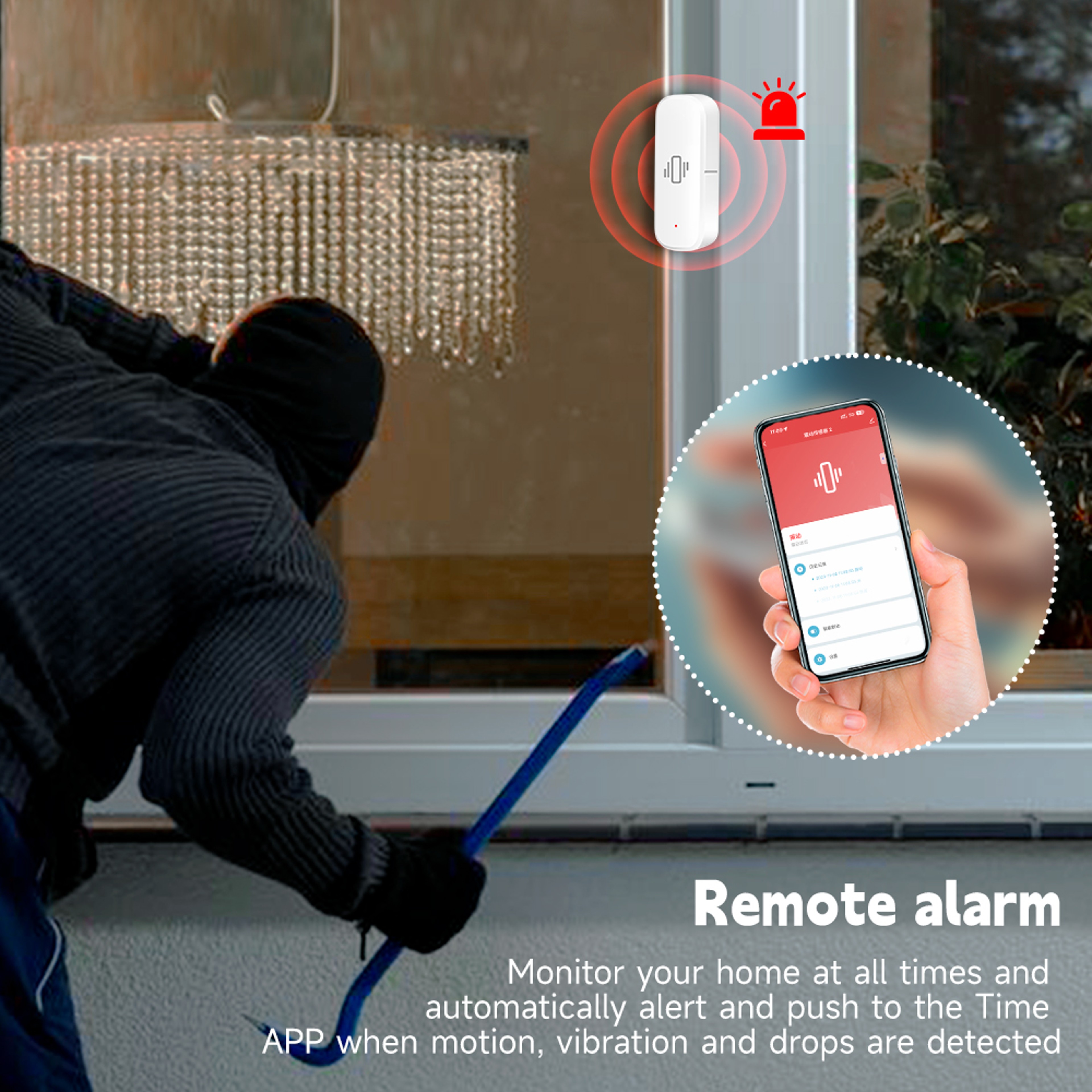 Smart Vibration Sensor WiFi Monitor AppControlled Security Protection With Motion Detection  Shock  1