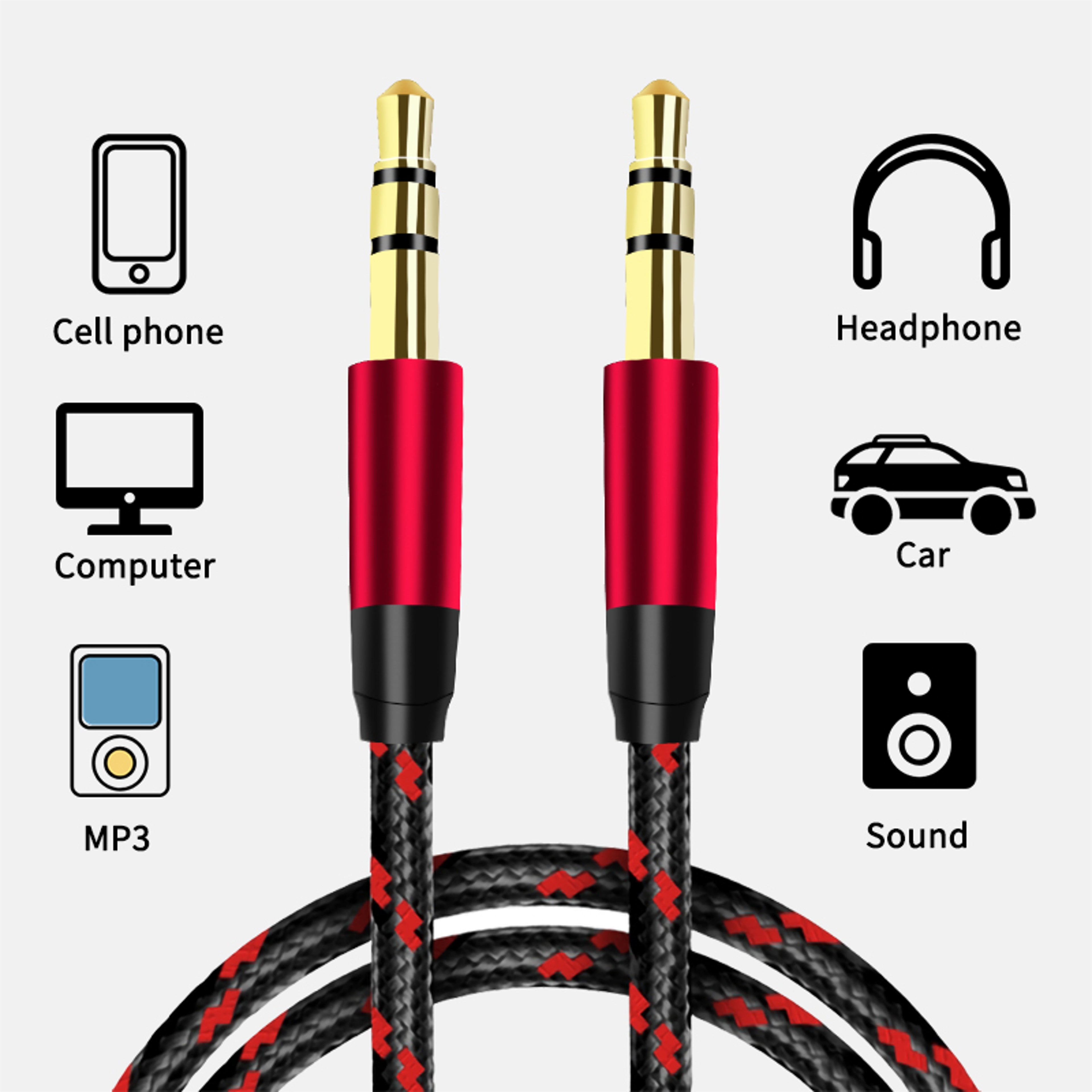 Audio Jack Extension Cable Premium Aux Cable For Clear Sound 3