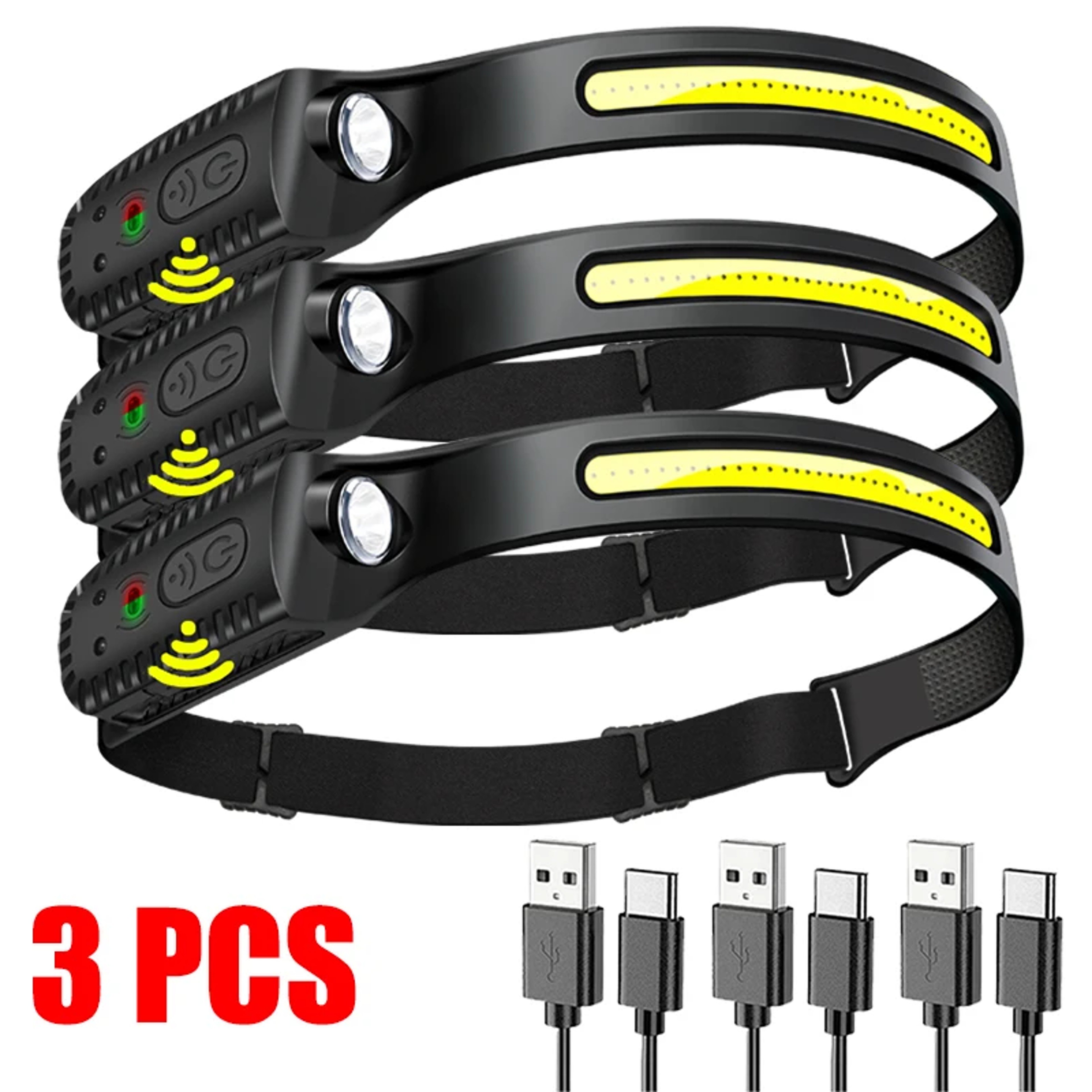 USB Rechargeable LED Sensor Headlamp Versatile XPE COB Headlight For Camping Fishing And Outdoor Ad 7