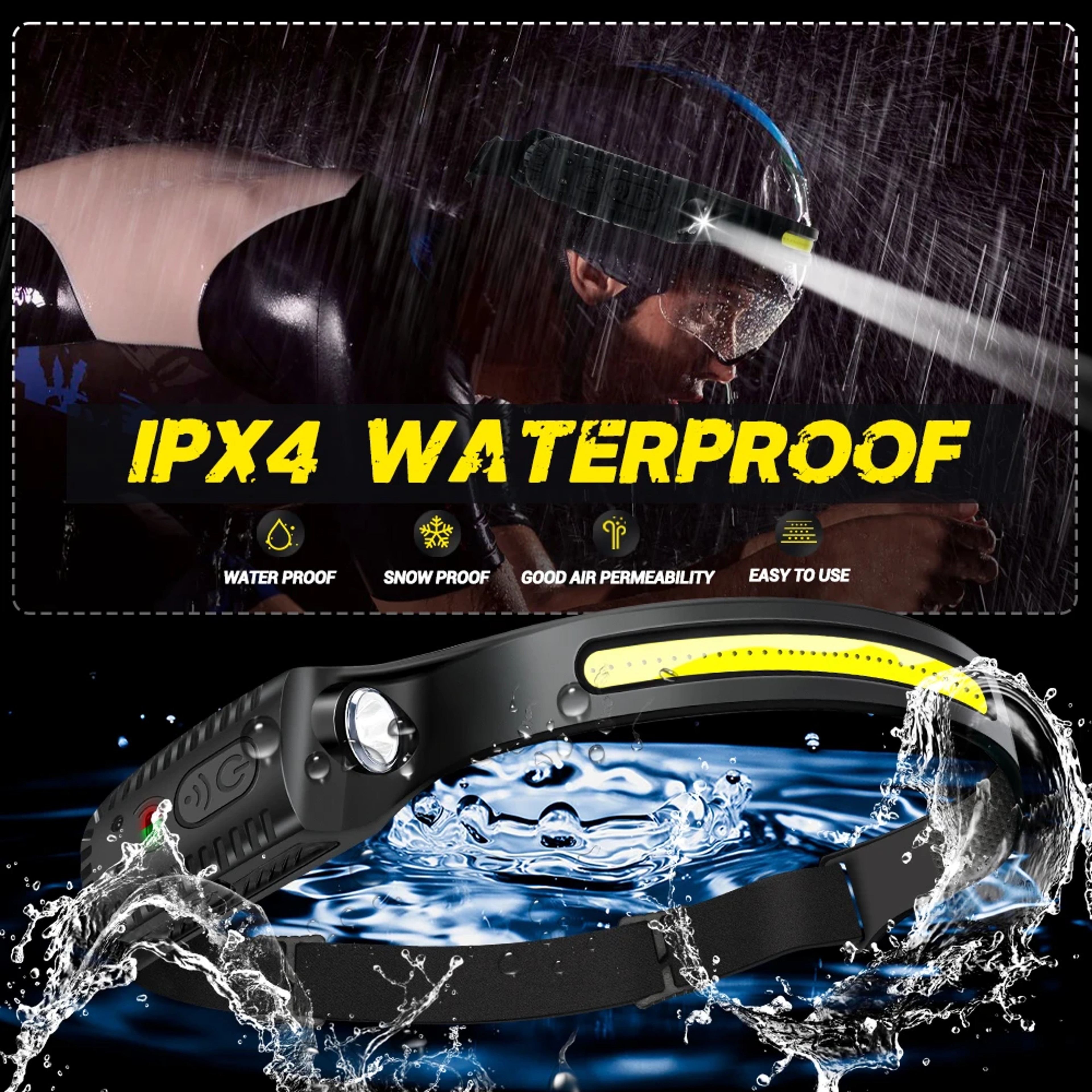USB Rechargeable LED Sensor Headlamp Versatile XPE COB Headlight For Camping Fishing And Outdoor Ad 5