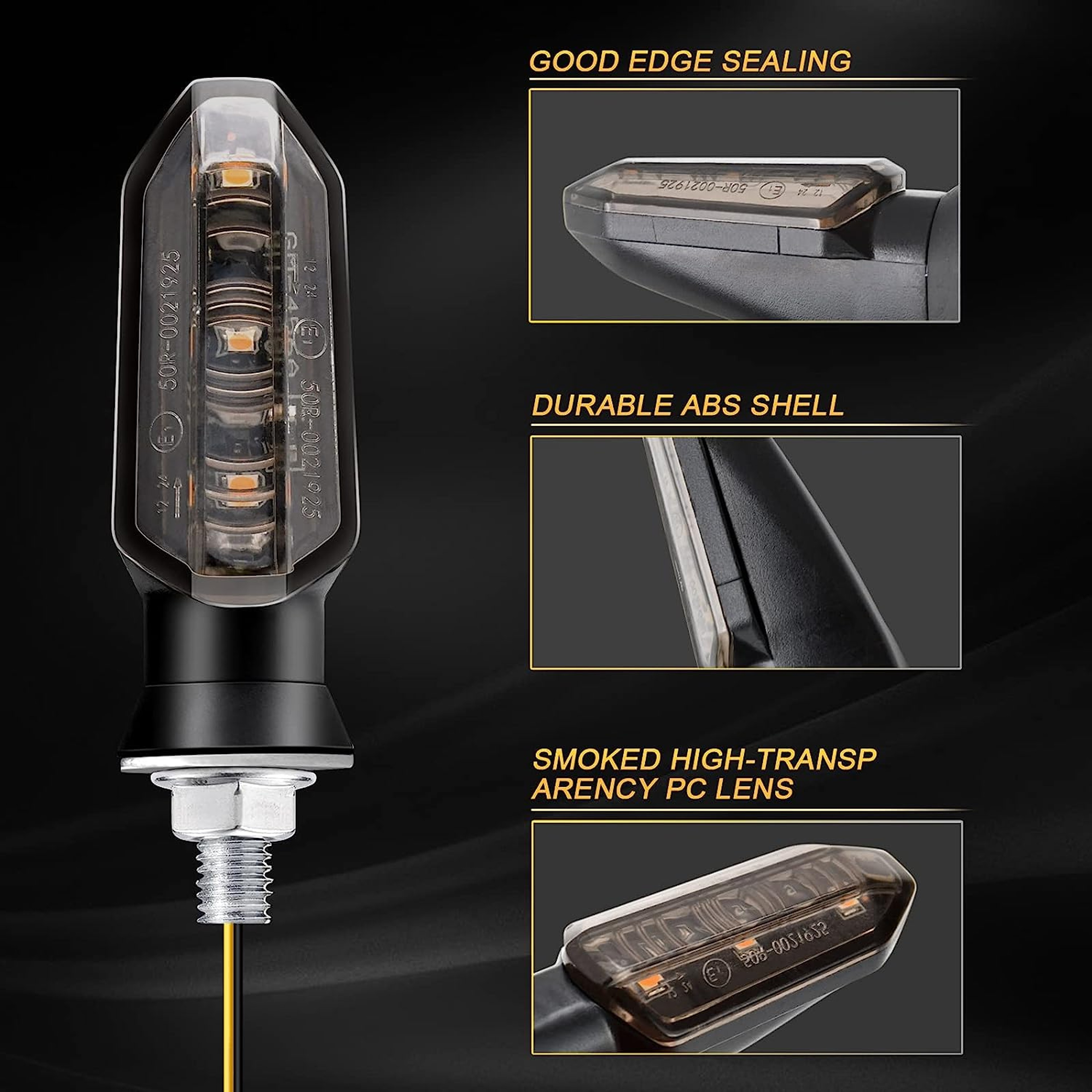 Mini Amber Motorcycle LED Turn Signal Lights Flashing Indicator Lamp – view 2