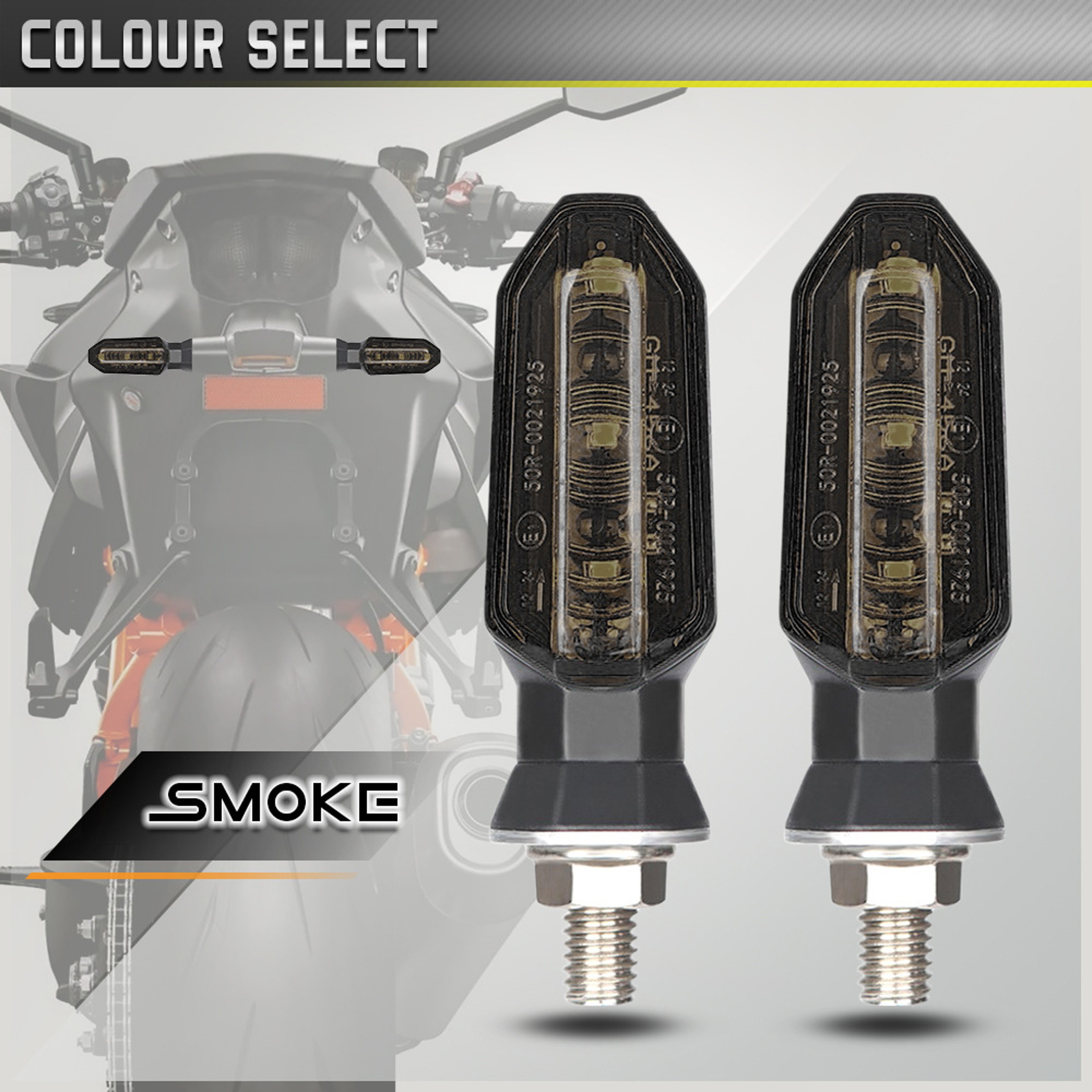 Mini Amber Motorcycle LED Turn Signal Lights Flashing Indicator Lamp – view 7