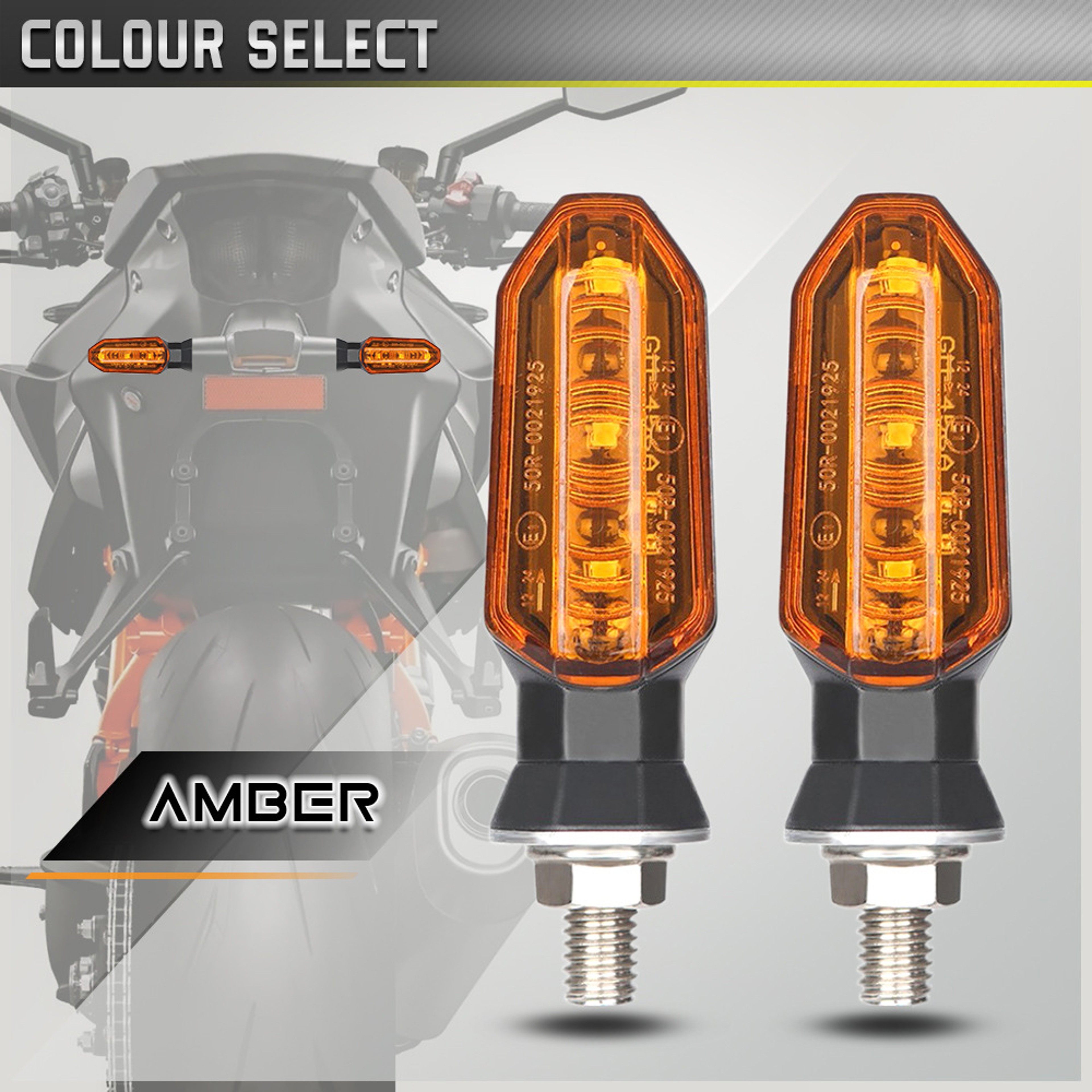 Mini Amber Motorcycle LED Turn Signal Lights Flashing Indicator Lamp – view 9