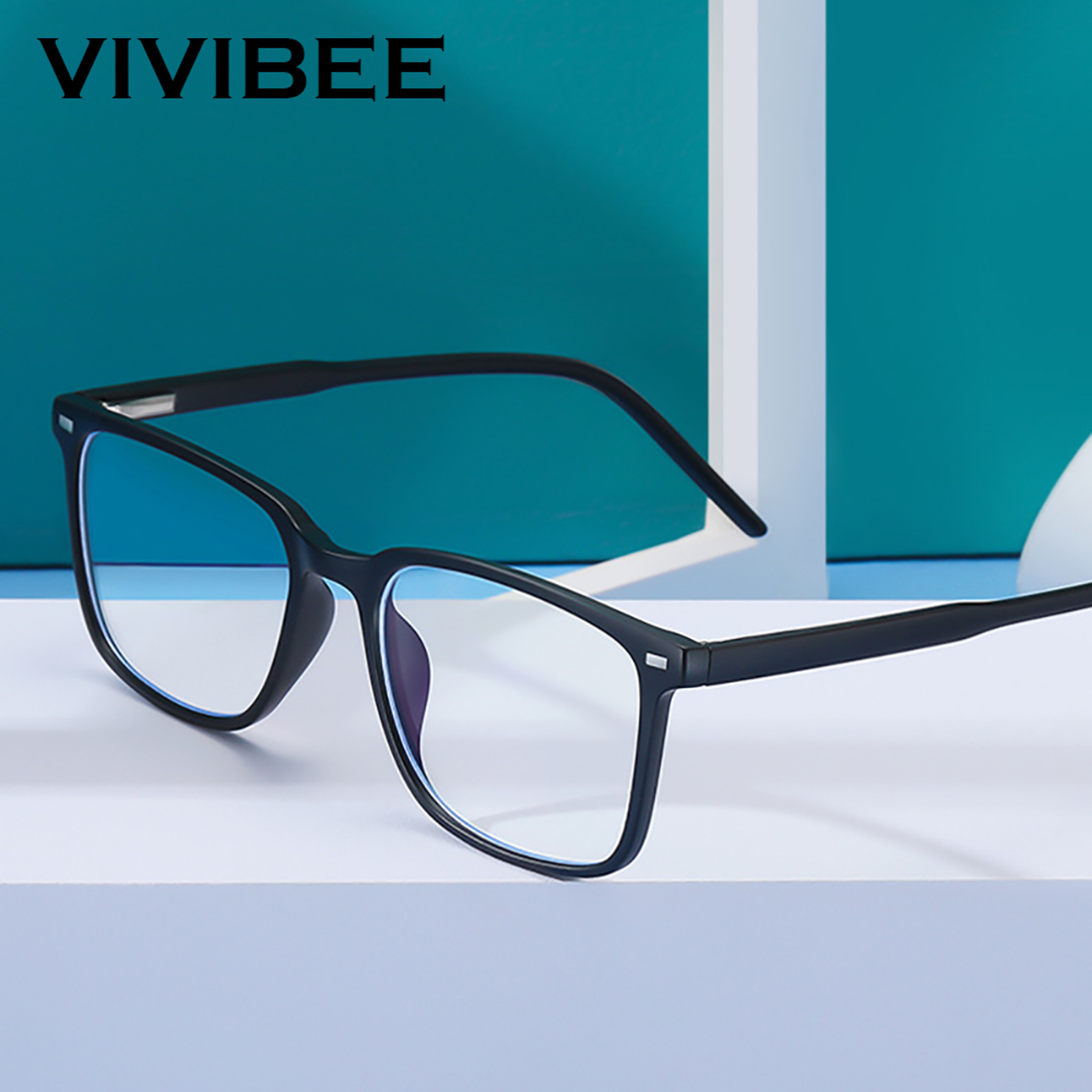 Classic Square Blue Light Blocking Glasses For Men AntiRay Eyeglasses For Screen  Gaming Use 0