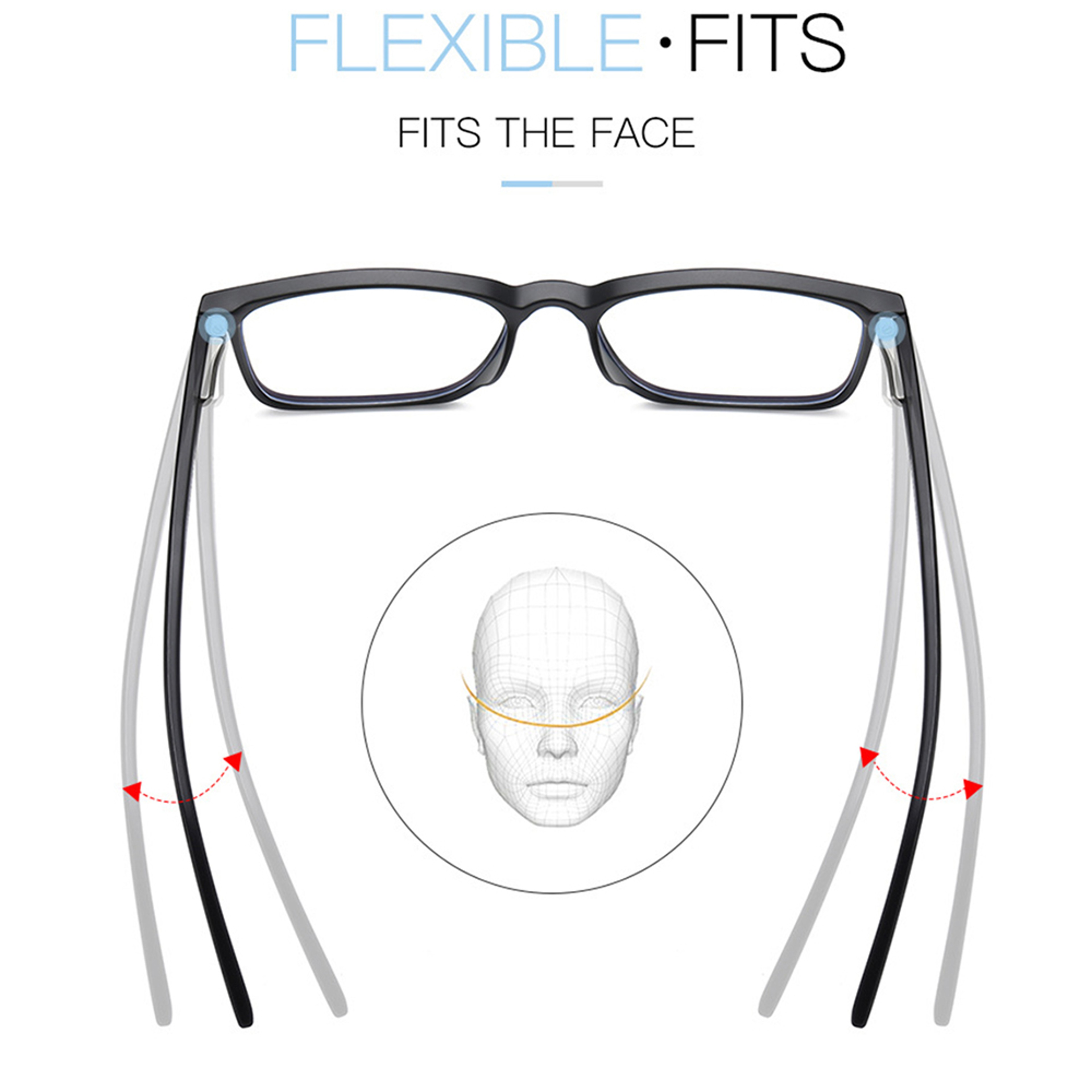 Classic Square Blue Light Blocking Glasses For Men AntiRay Eyeglasses For Screen  Gaming Use 3