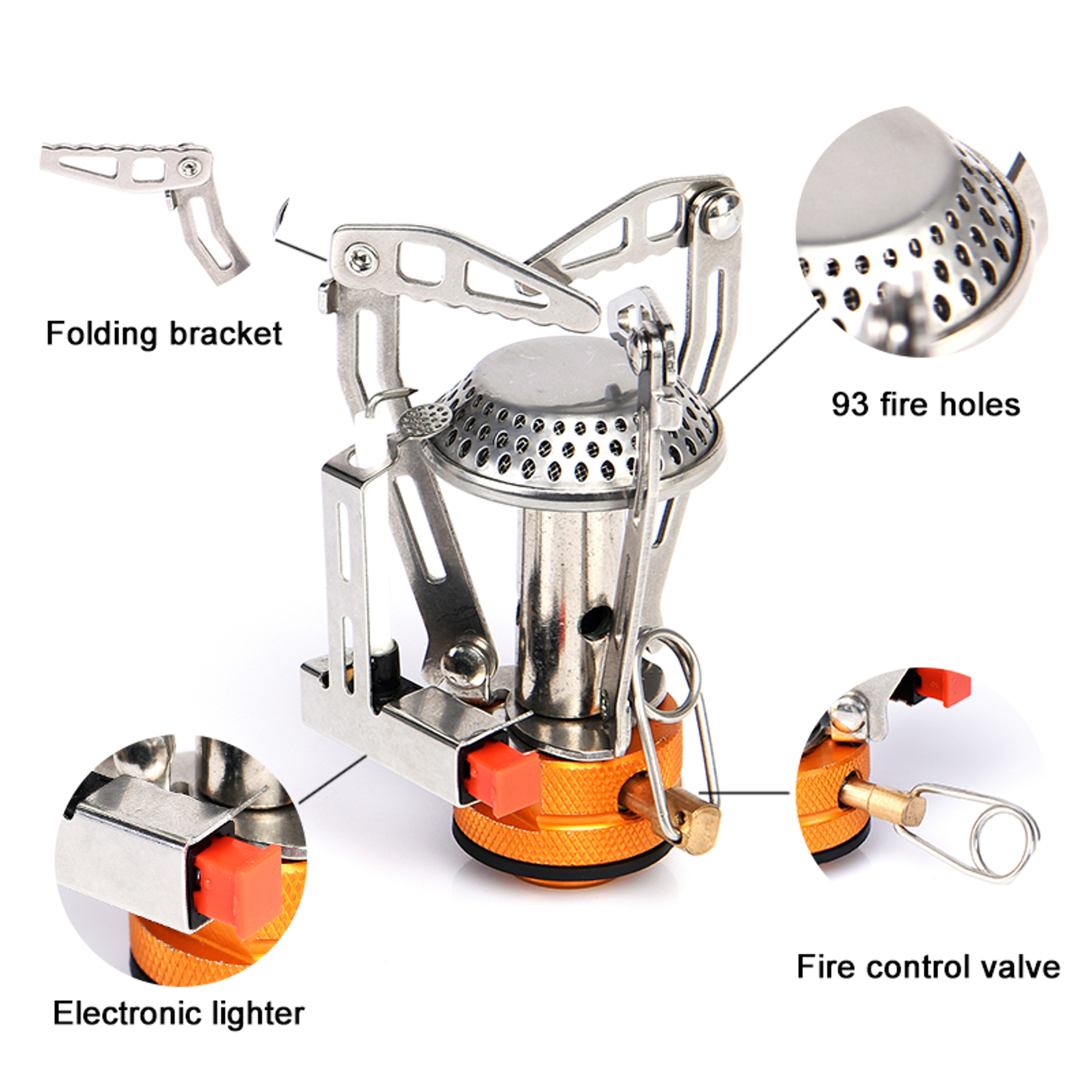 Portable Gas Stove Compact Aluminum Alloy Camping Stove For Outdoor Cooking Hiking  Backpacking 2