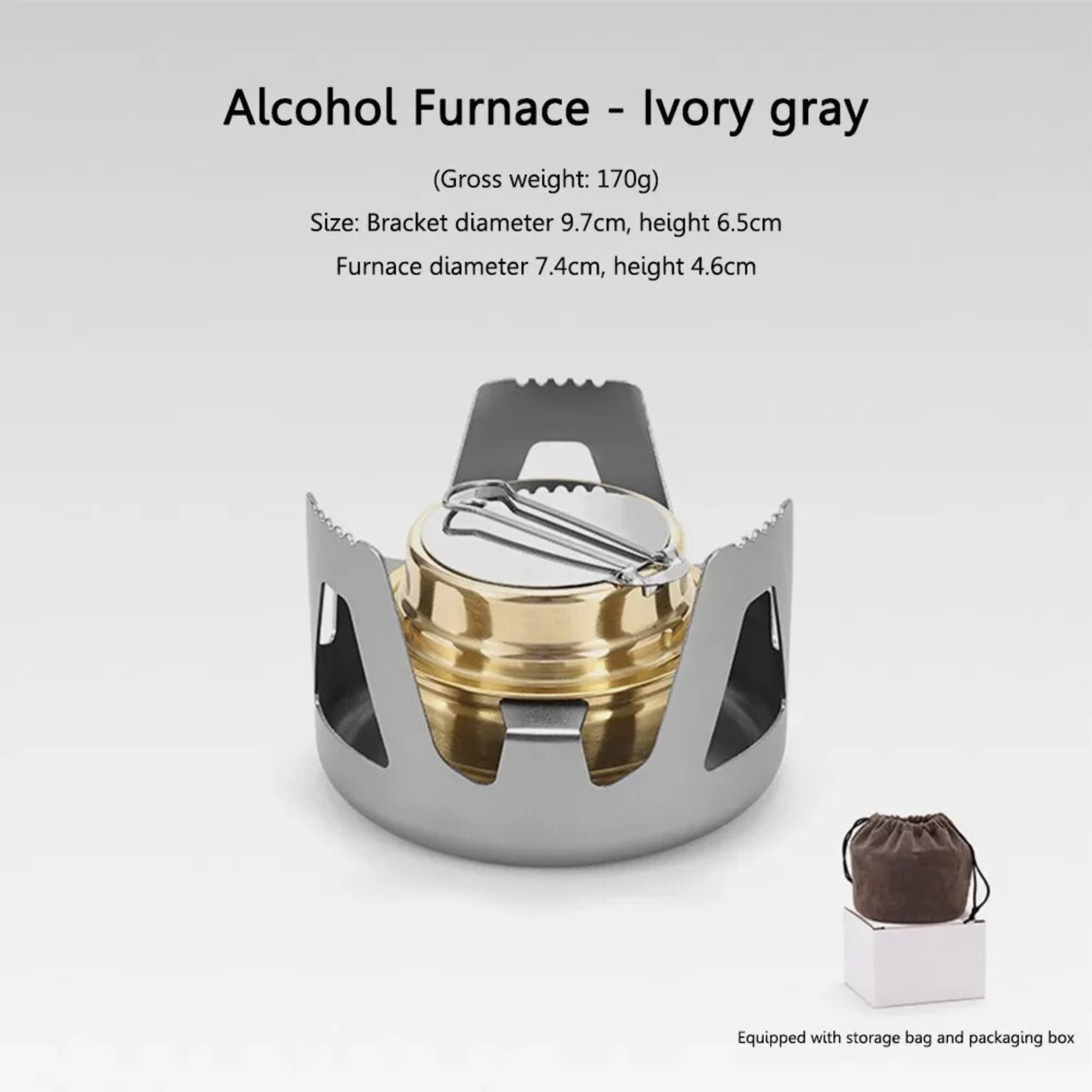 Portable Mini Alcohol Stove Burner Adjustable Firepower Ultralight Brass Camping Stove 5