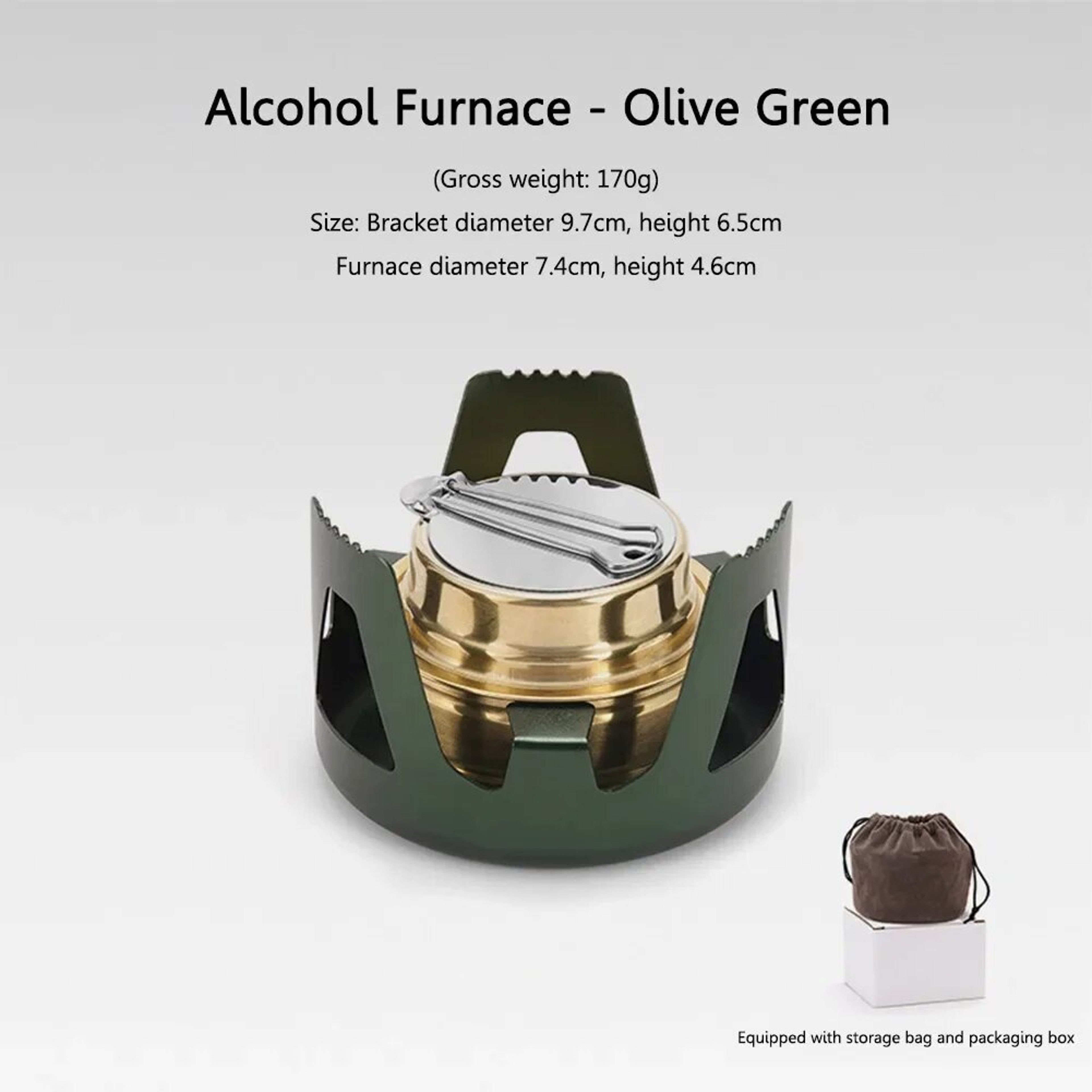 Portable Mini Alcohol Stove Burner Adjustable Firepower Ultralight Brass Camping Stove 6