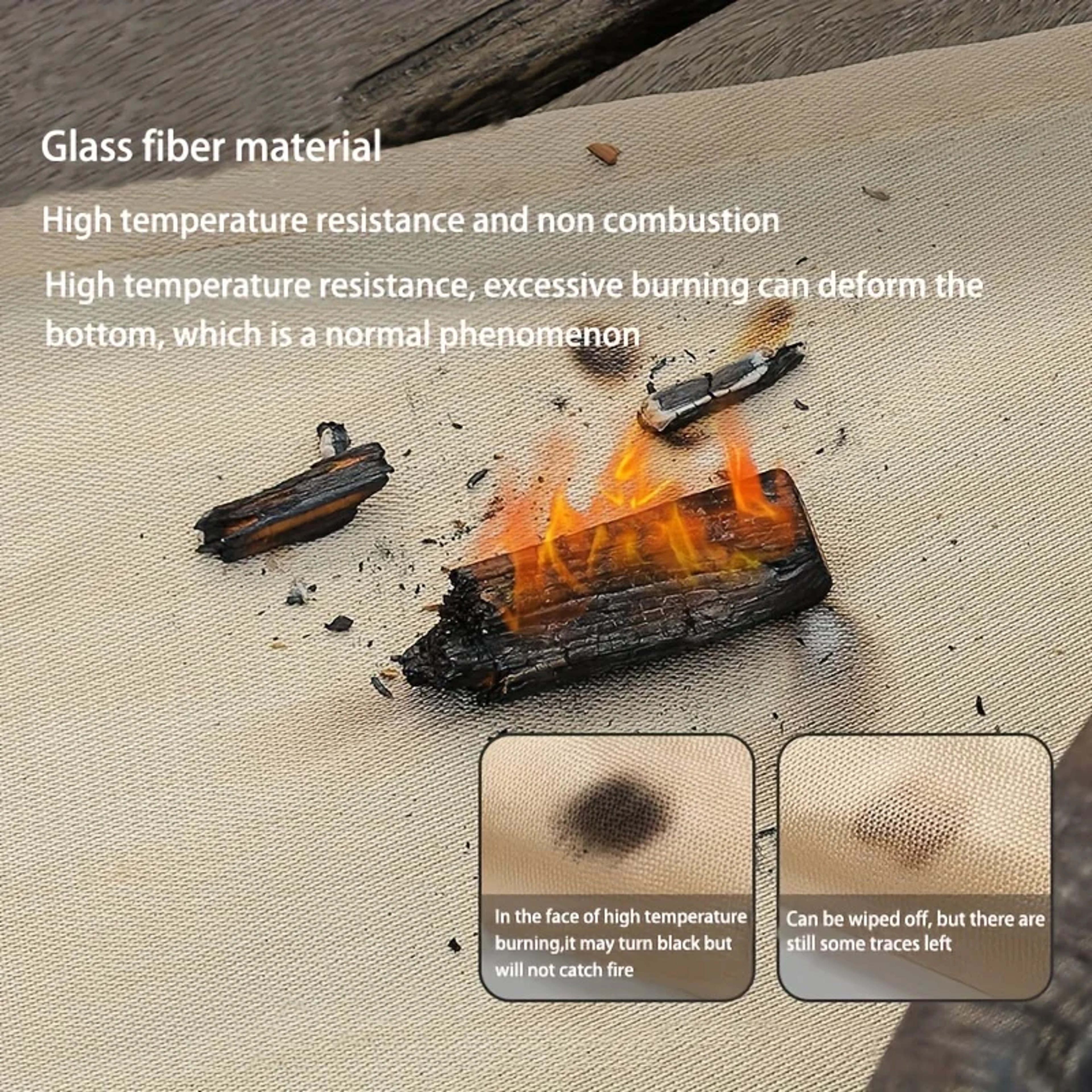 Barbecue Fire Protection Mat For Outdoor  Indoor Use High Temperature Resistant Fire Retardant Camp 2