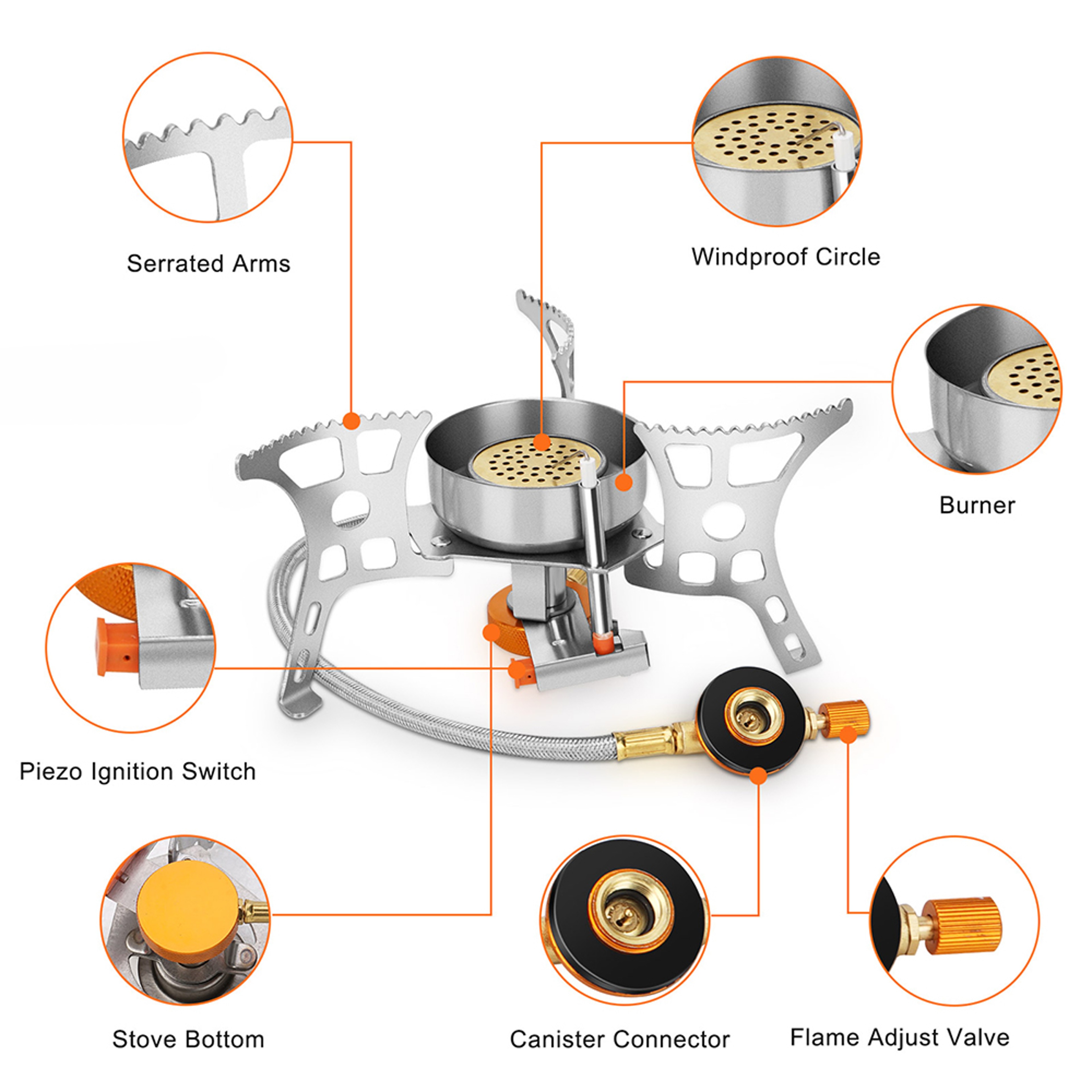 Outdoor Windproof Gas Stove Compact Mini Burner For Camping Hiking And Travel 4