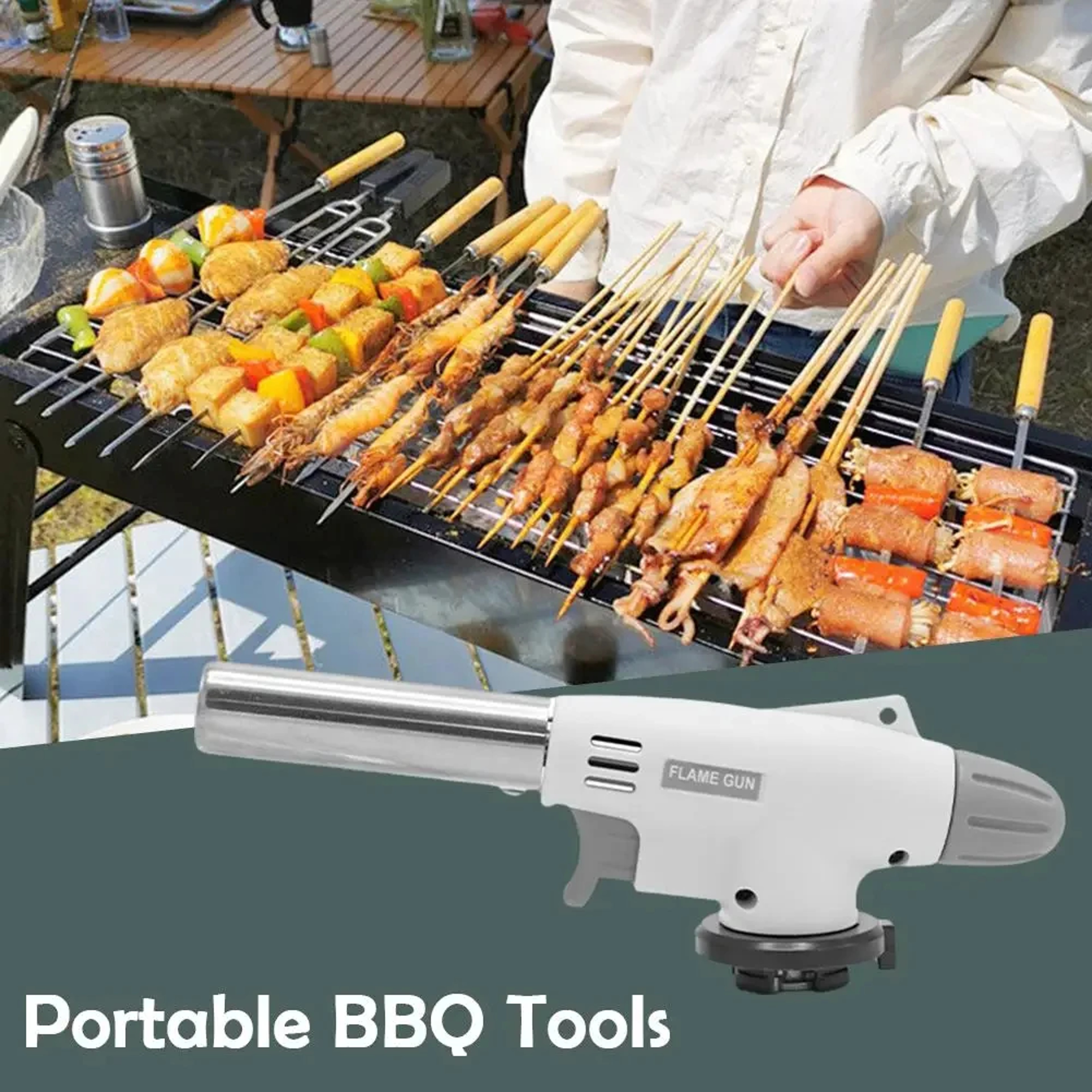 Adjustable Jet Blow Torch Lighter For BBQ  Kitchen Butane Gas Lighter With Reversible Flame 0