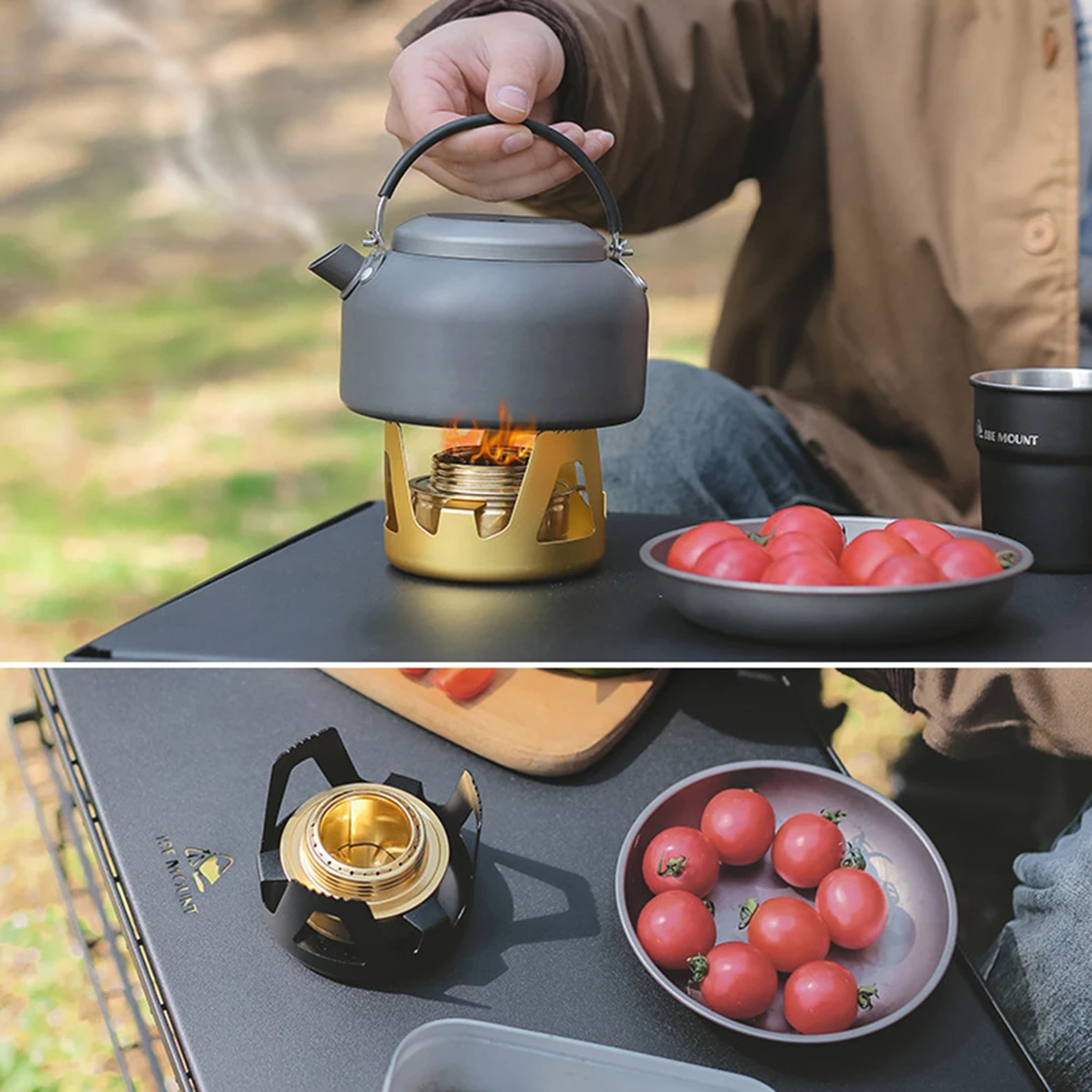 Ultralight Portable Mini Alcohol Stove With Adjustable Firepower Burner For Outdoor Camping 2