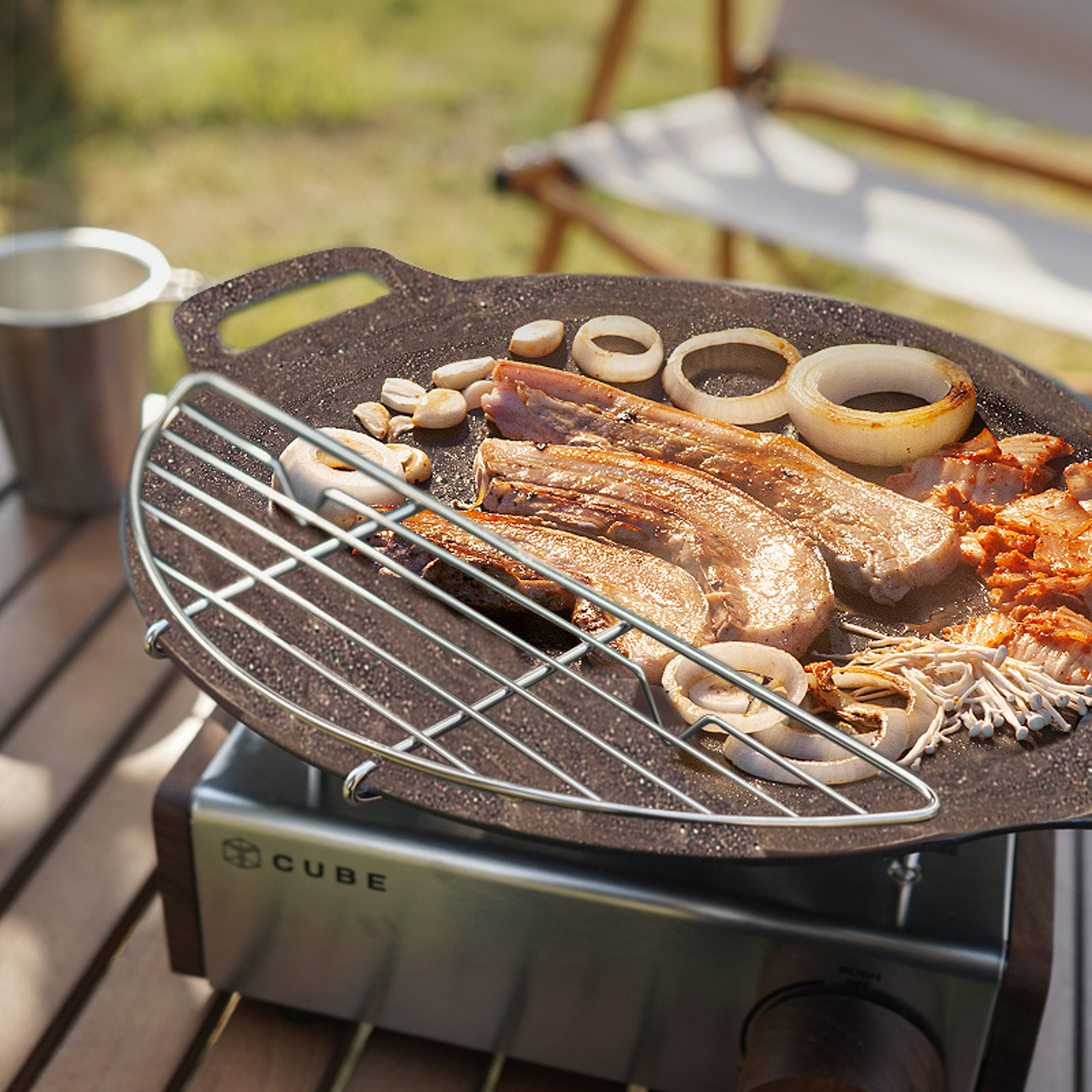 Portable Stainless Steel BBQ Grill Grate For Outdoor Cooking AntiScorch Grilling Mesh  Steaming Rac 2