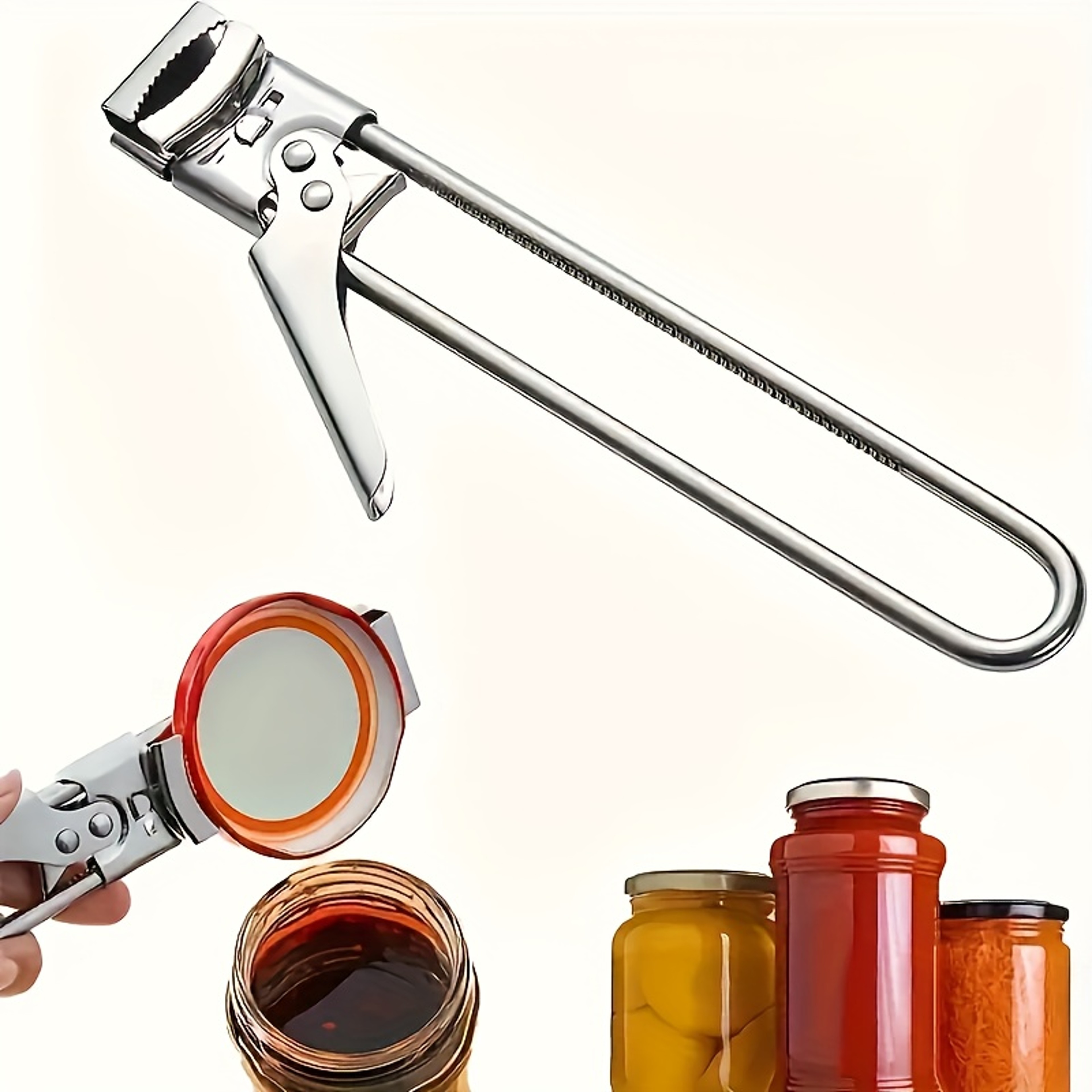 Adjustable Manual Stainless Steel Can Opener Durable Multifunctional Kitchen Tool For Cans  Bottles 0