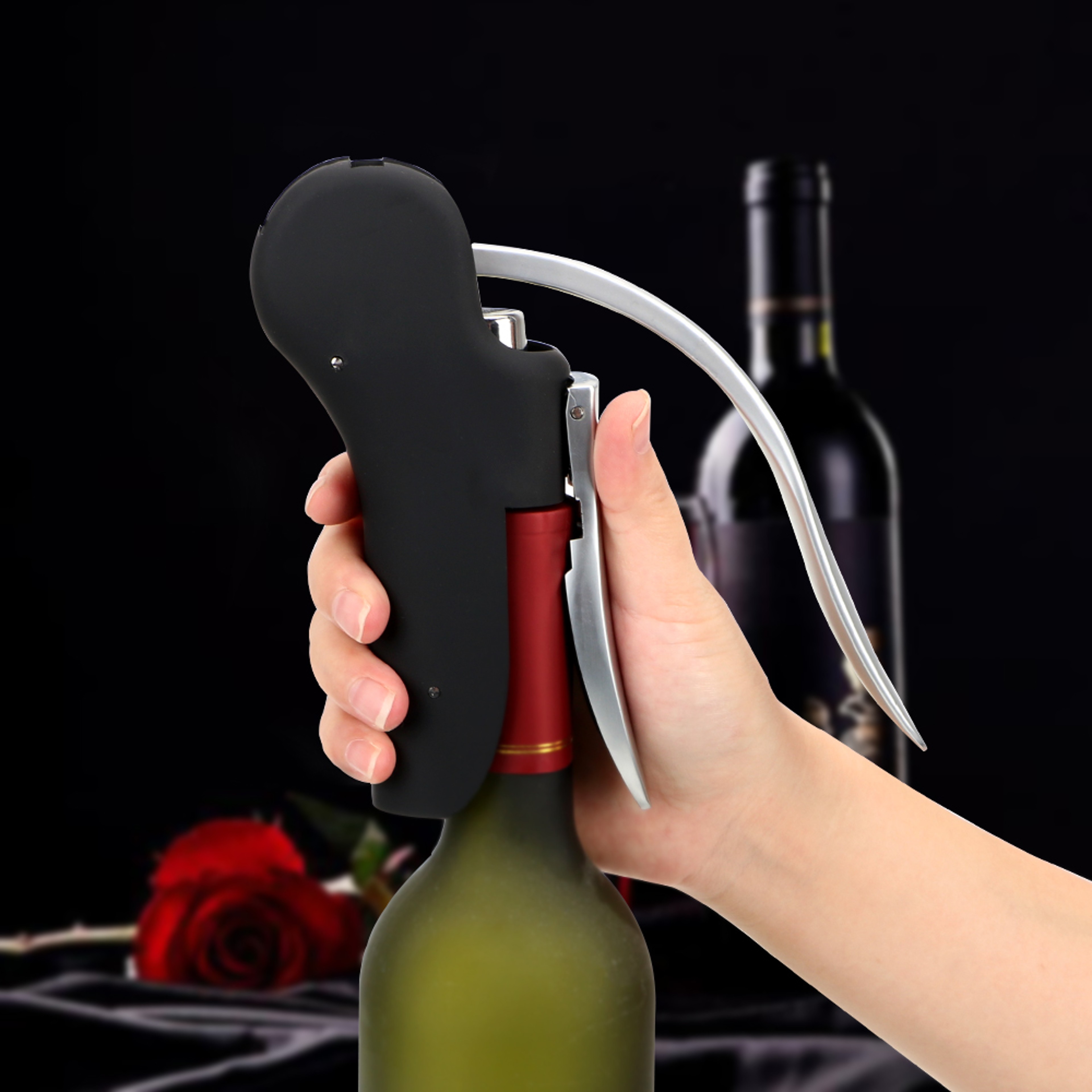 Wine Foil Cutter Corkscrew Set Efficient Bar Lever Corkscrew And Convenient Bottle Openers 1