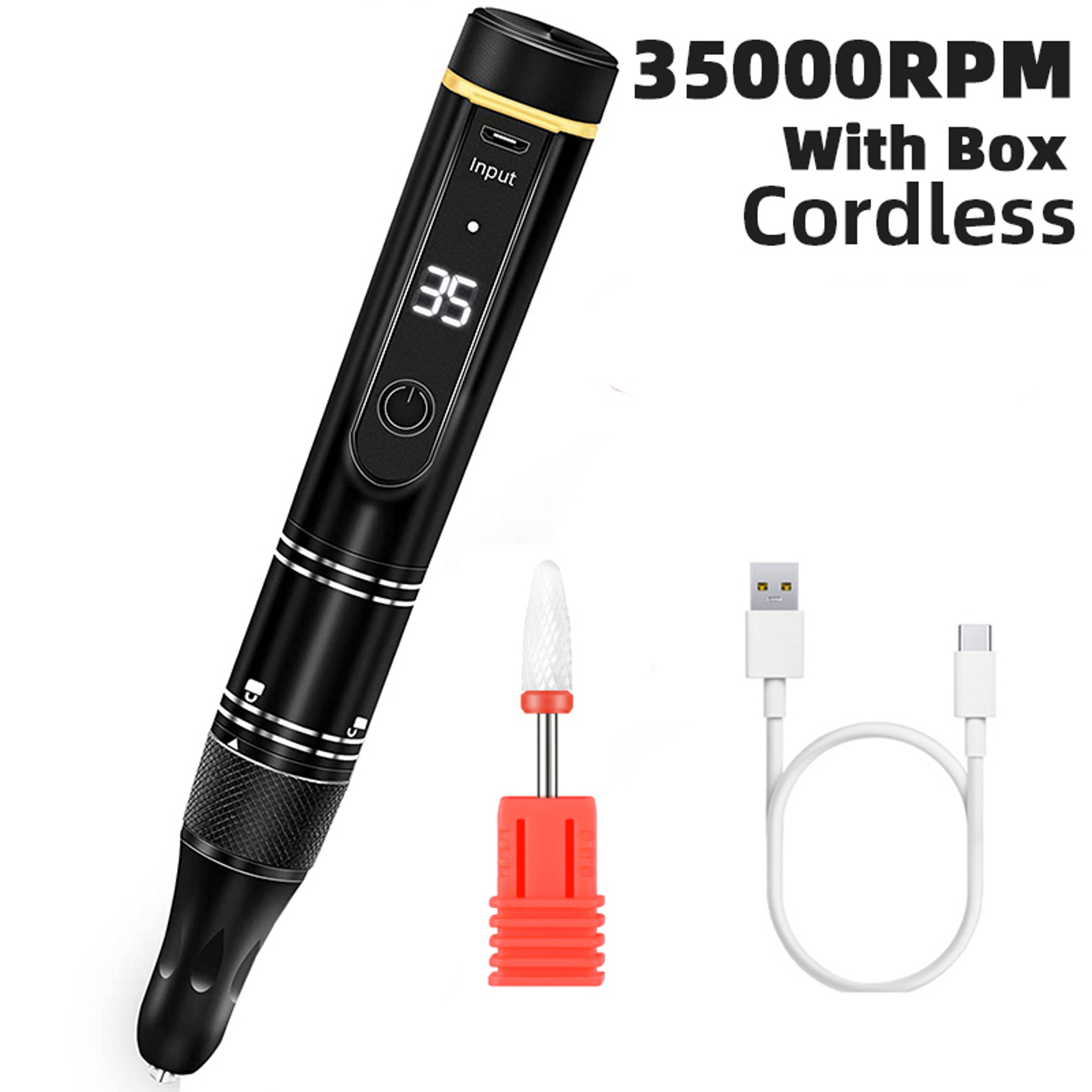 Electric Nail Drill Machine Rechargeable Cordless Nail File For Acrylic  Gel Nails 6