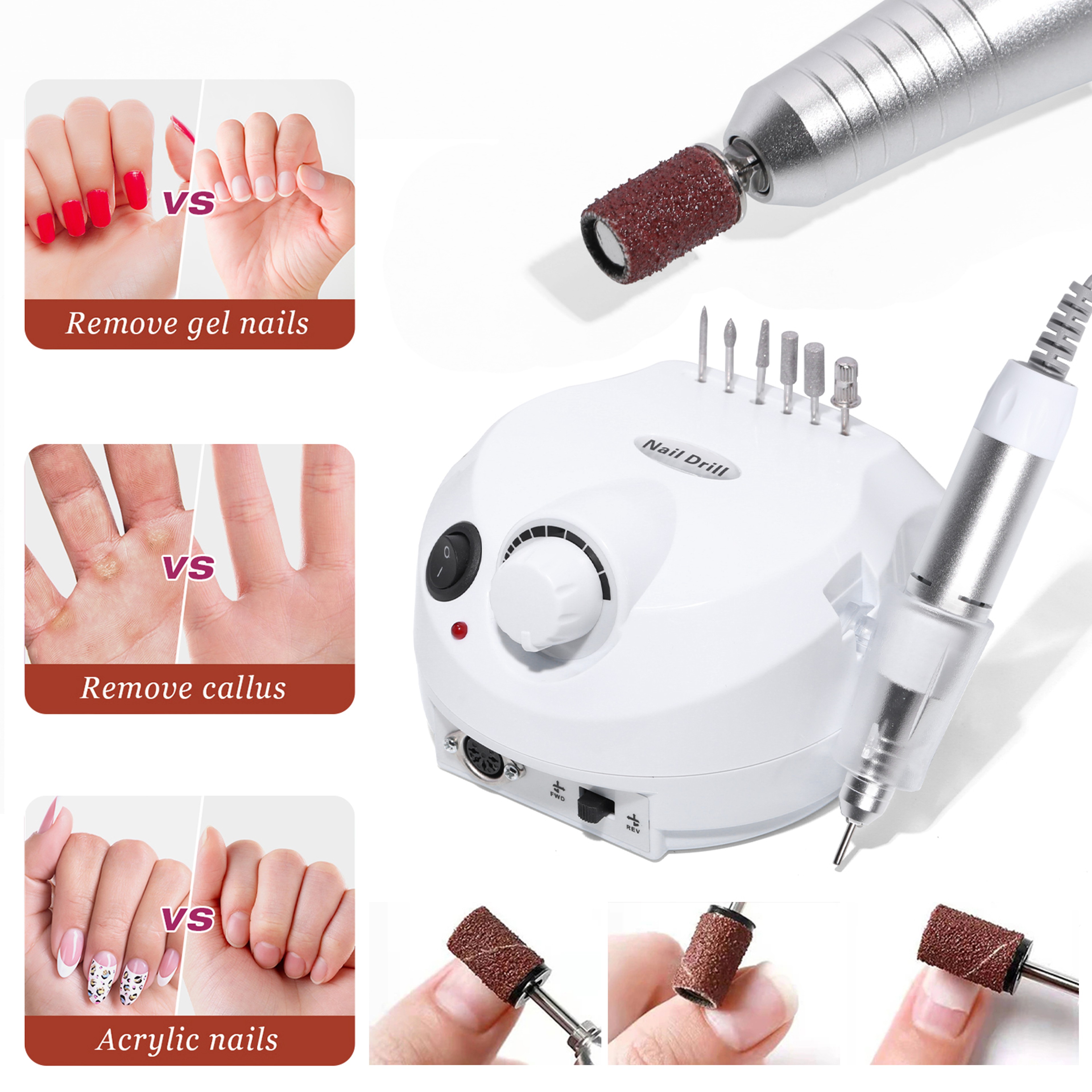 Professional Electric Nail Drill Kit SalonGrade Nail Gel Polisher  File 1