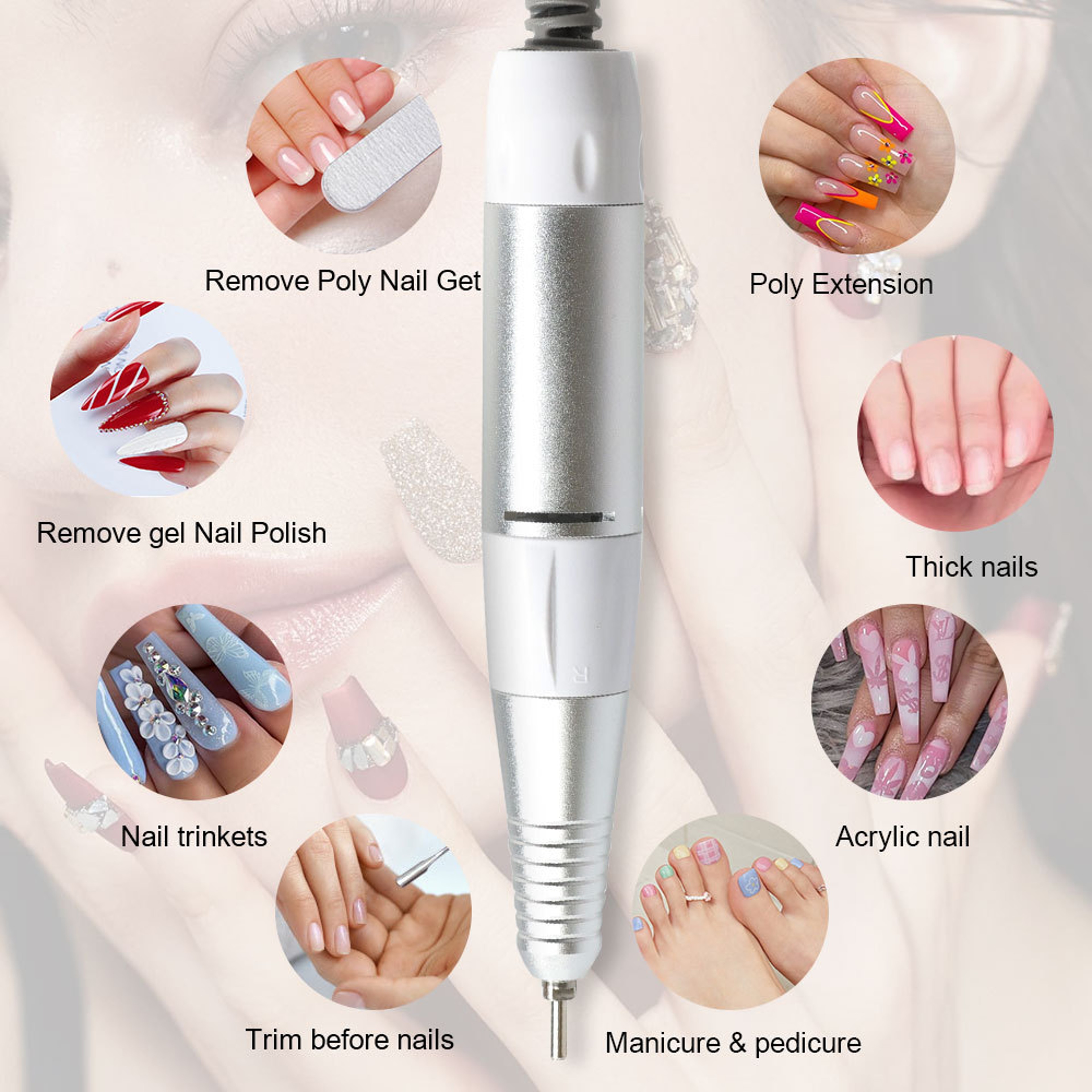 Electric Nail Drill Handpiece For Manicure  Pedicure Professional Nail Drill Accessory 1
