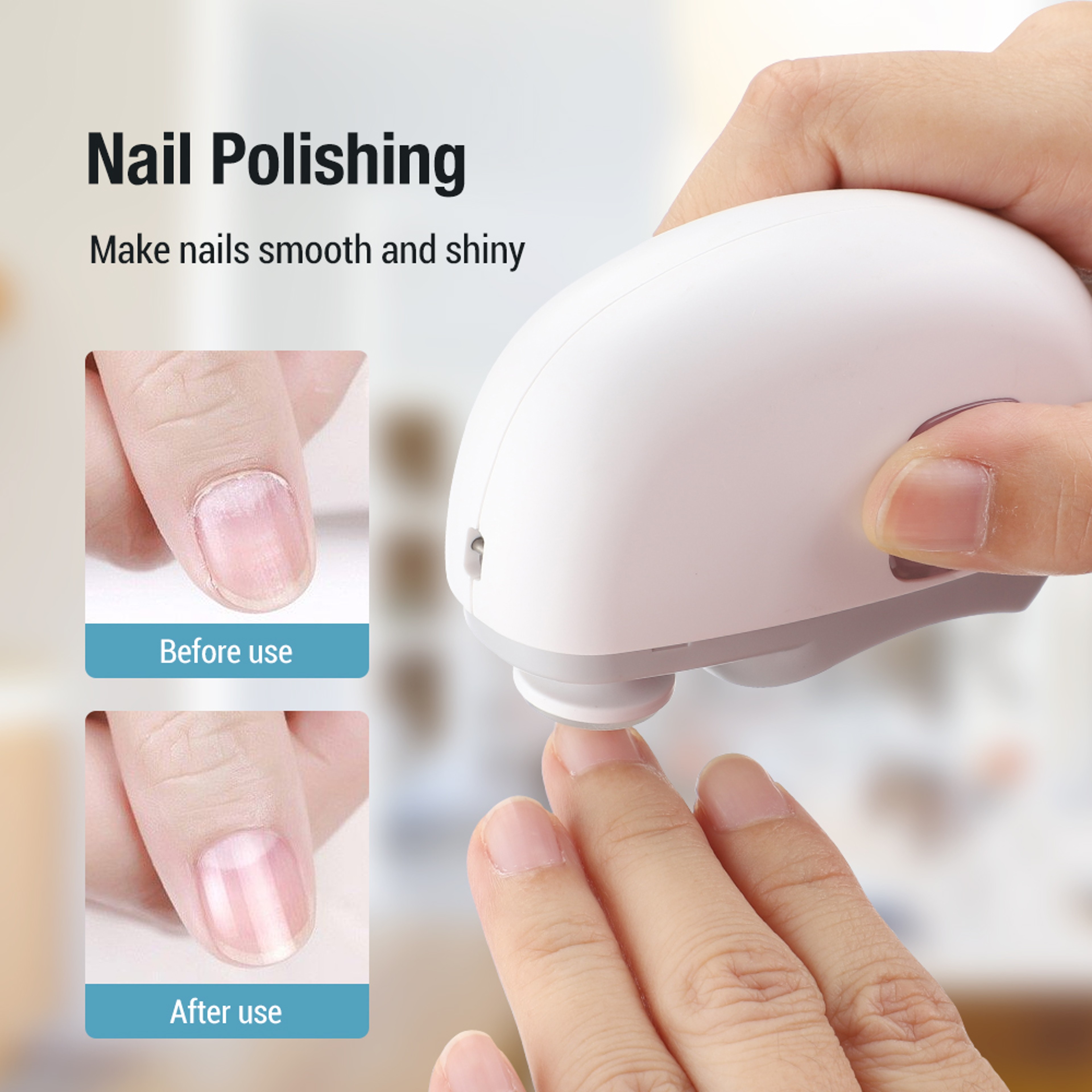 Electric Nail Clipper With LED Light Rechargeable Automatic Trimmer 3