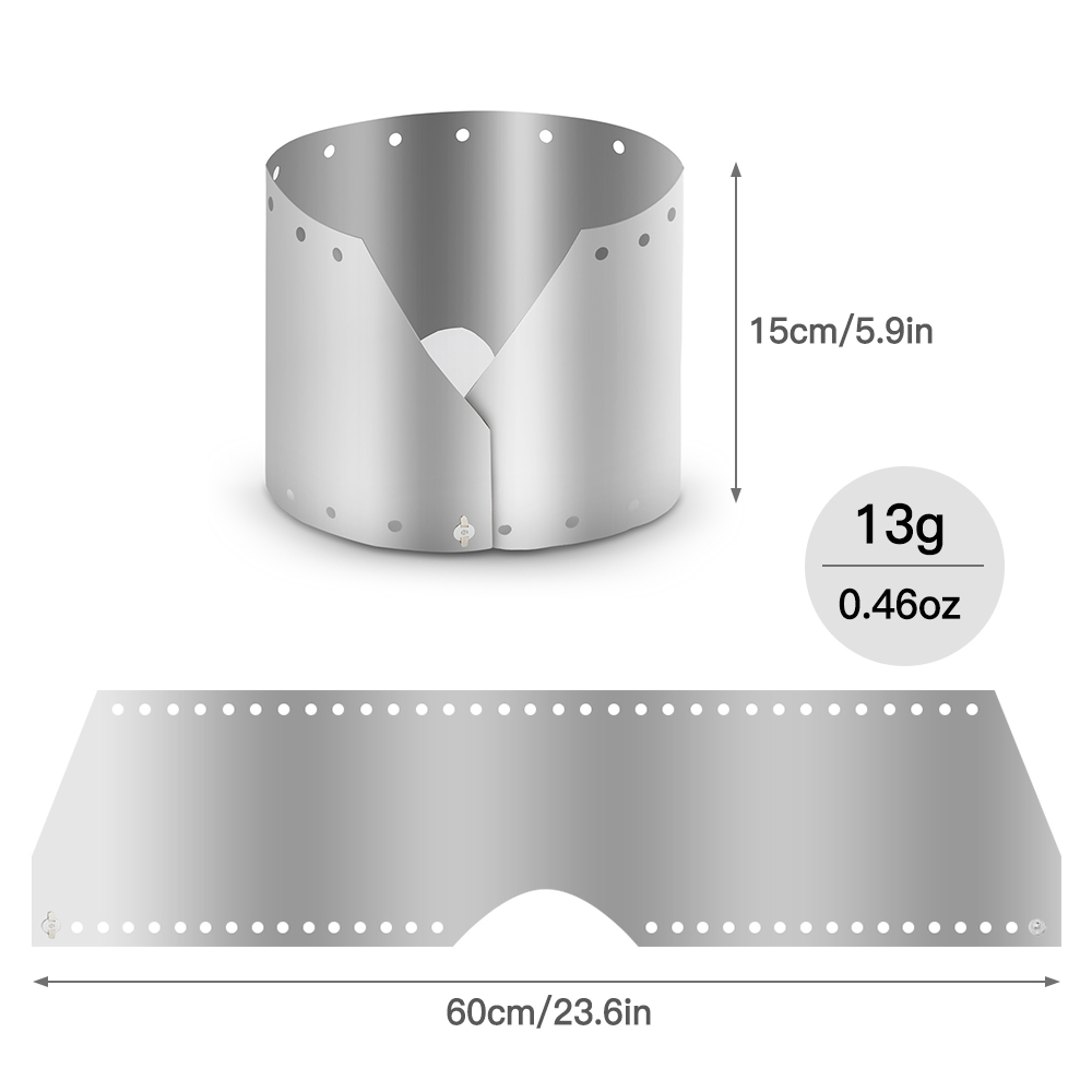 Foldable Camping Stove Wind Shield Titanium Windproof Outdoor Cooking Screen 4