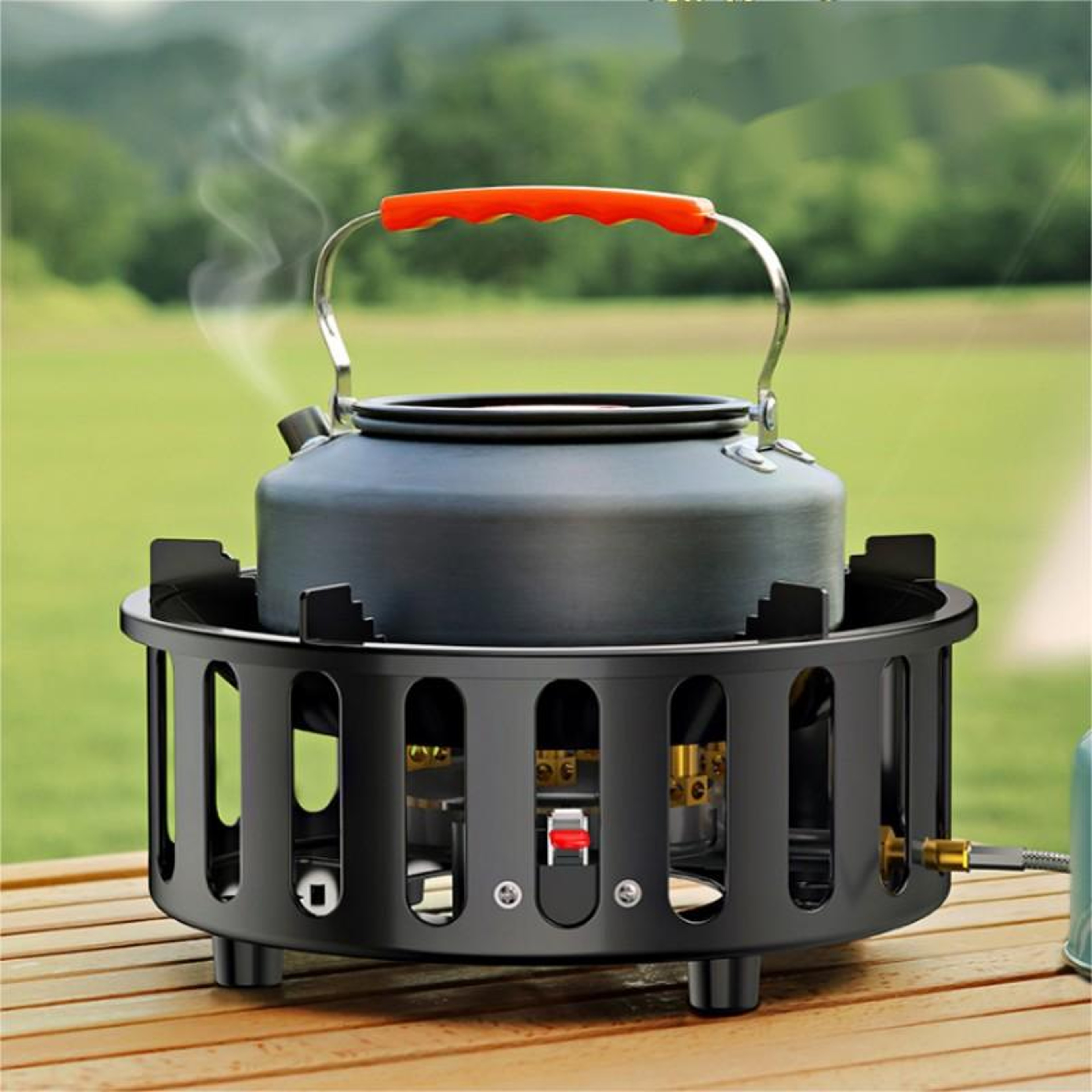 Portable Gas Stove With Windproof Electronic Ignition HighPower Camping Burner For Outdoor Adventur 1