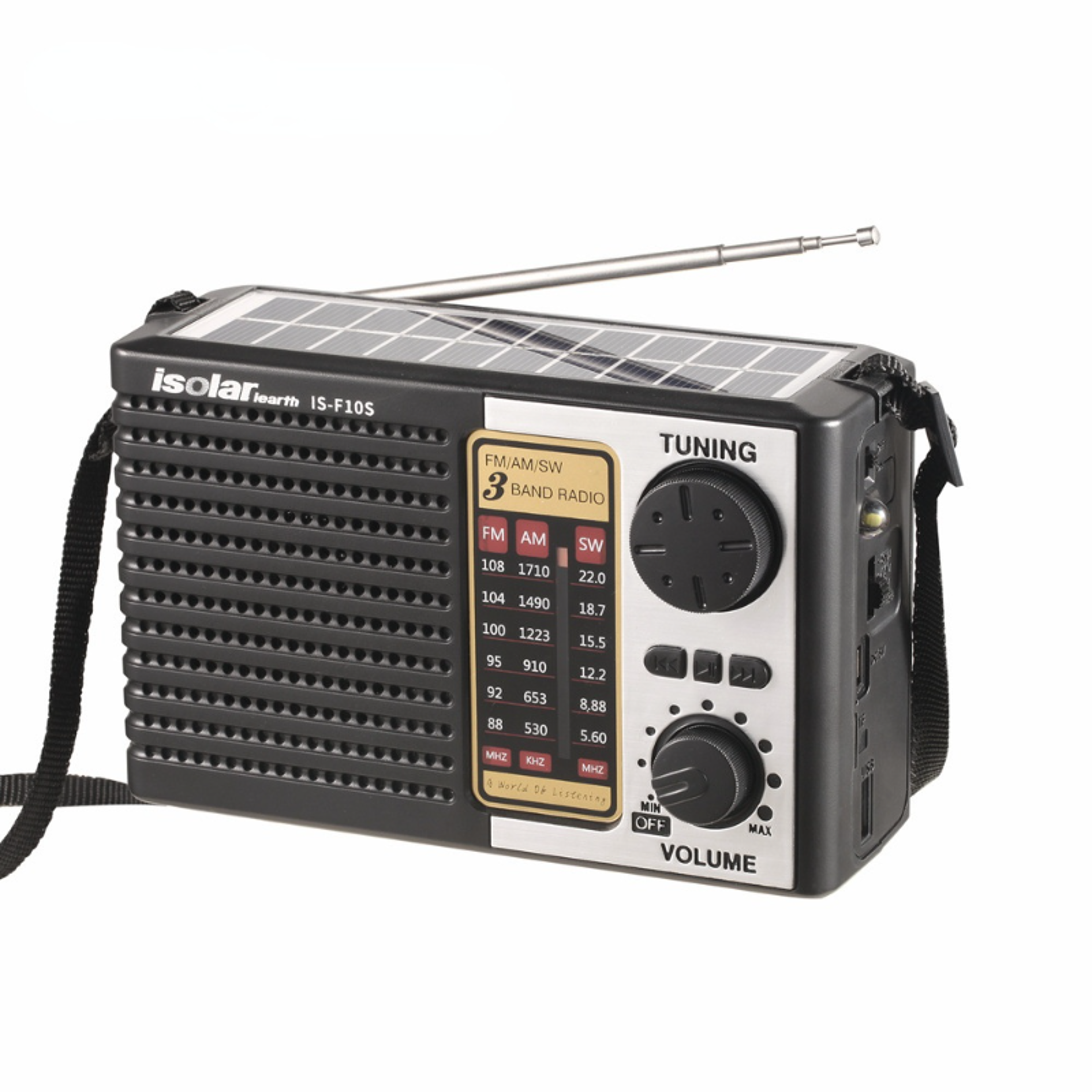 Solar Emergency Radio With Bluetooth Speaker  LED Flashlight Portable Survival Radio 0