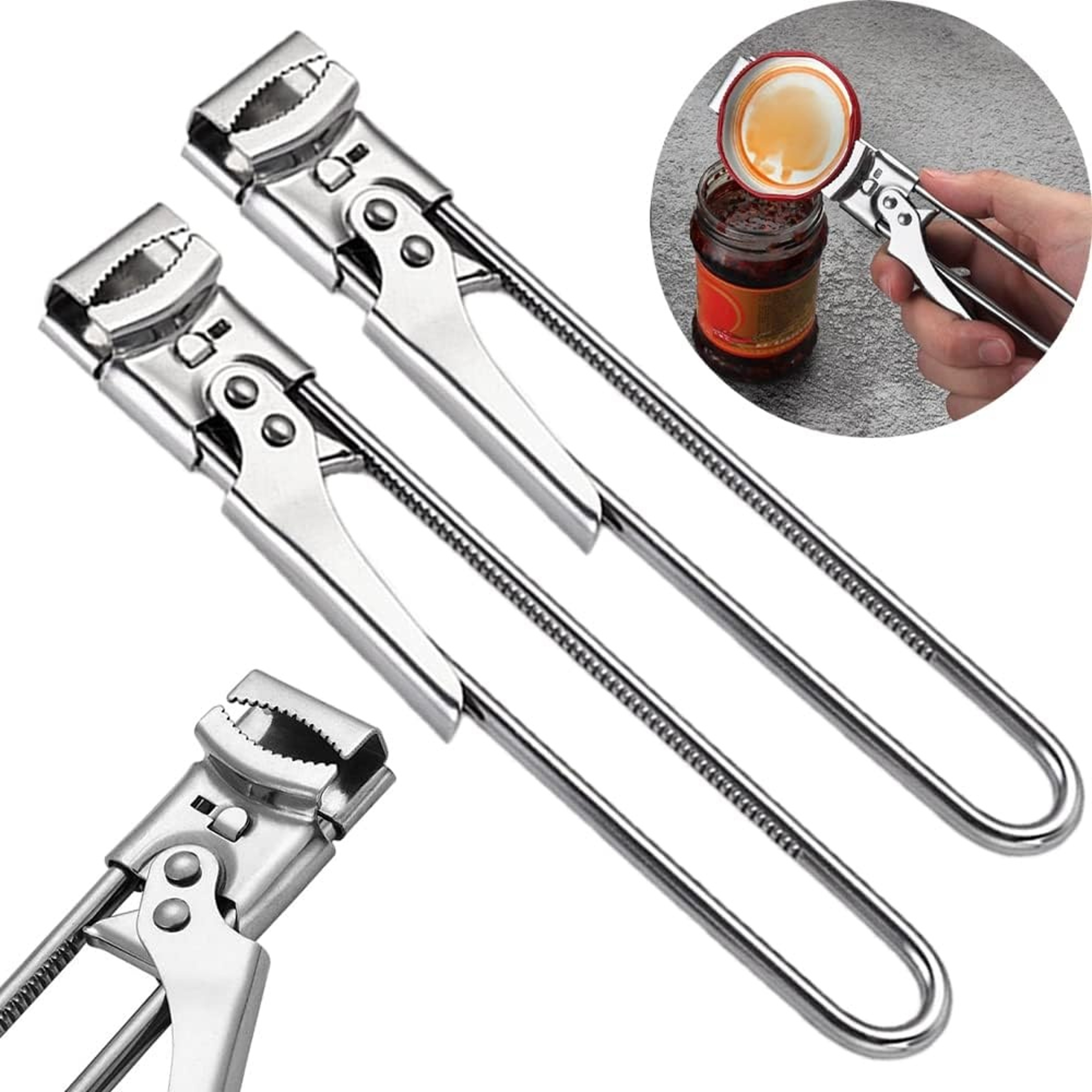 Adjustable Stainless Steel Can Opener  Multifunction Bottle  Jar Opener 0