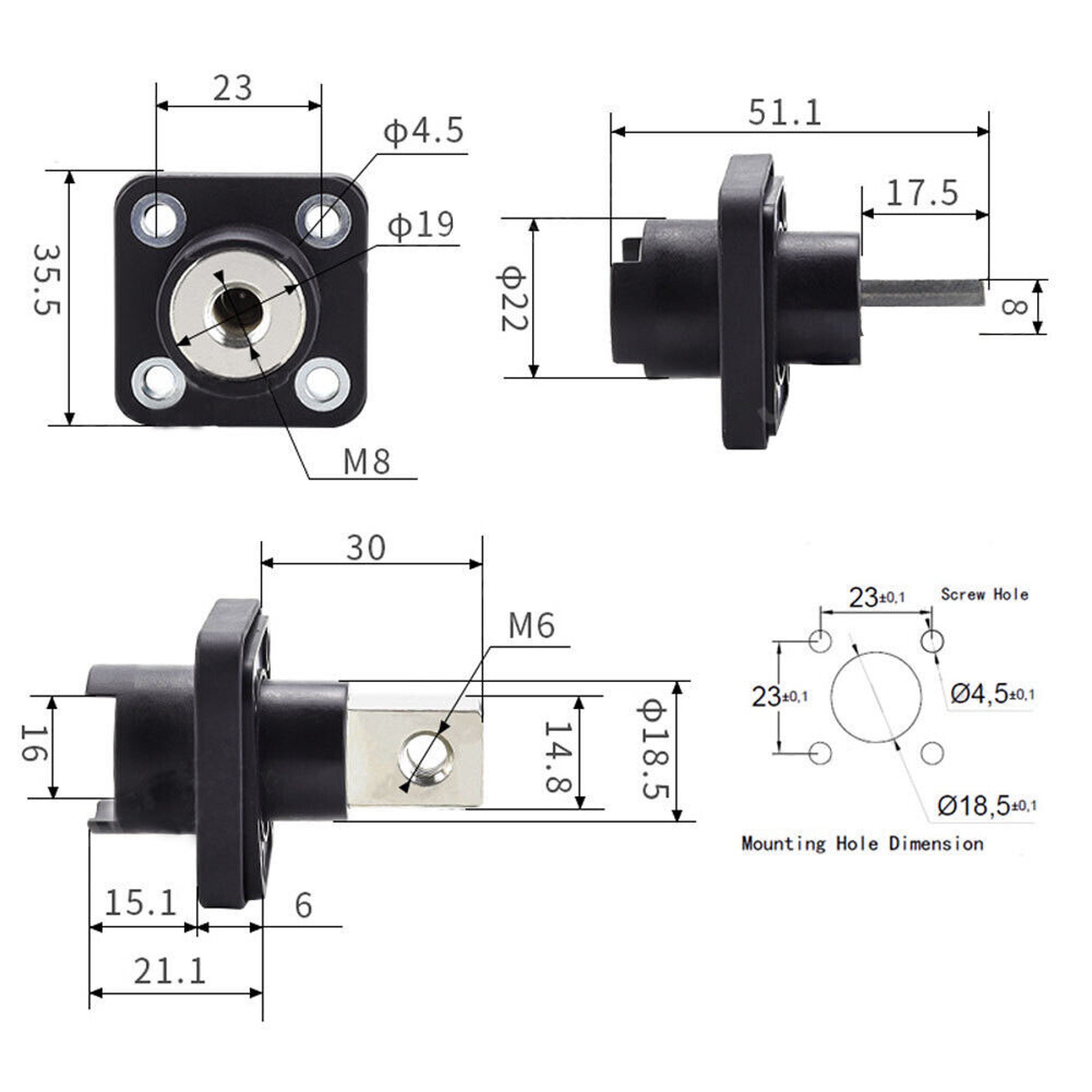 Premium All Copper Battery Terminal Connector Pair for Lithium Energy Storage – view 6