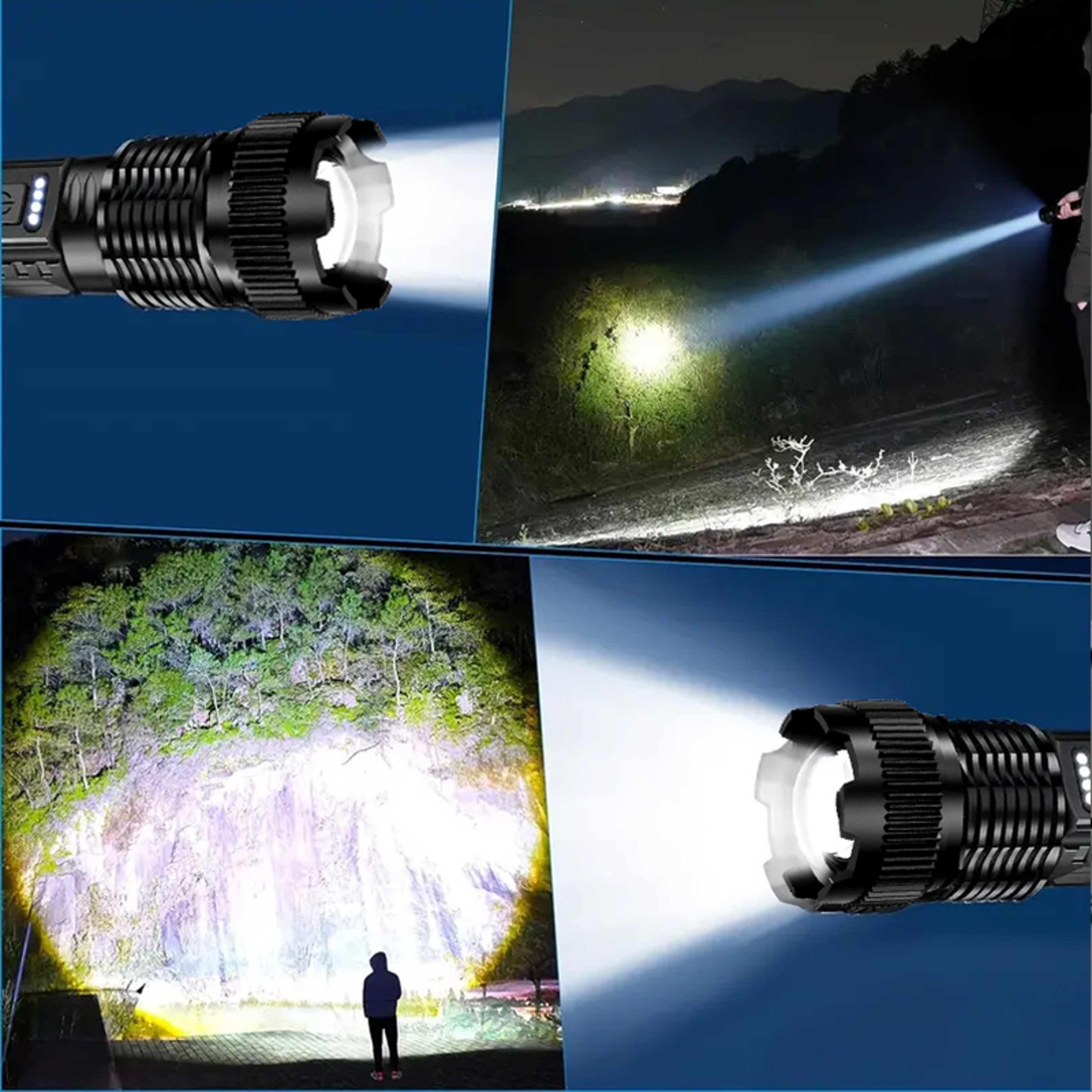 High Power LED Rechargeable Tactical Flashlight With Zoom Torch  Emergency Light 4