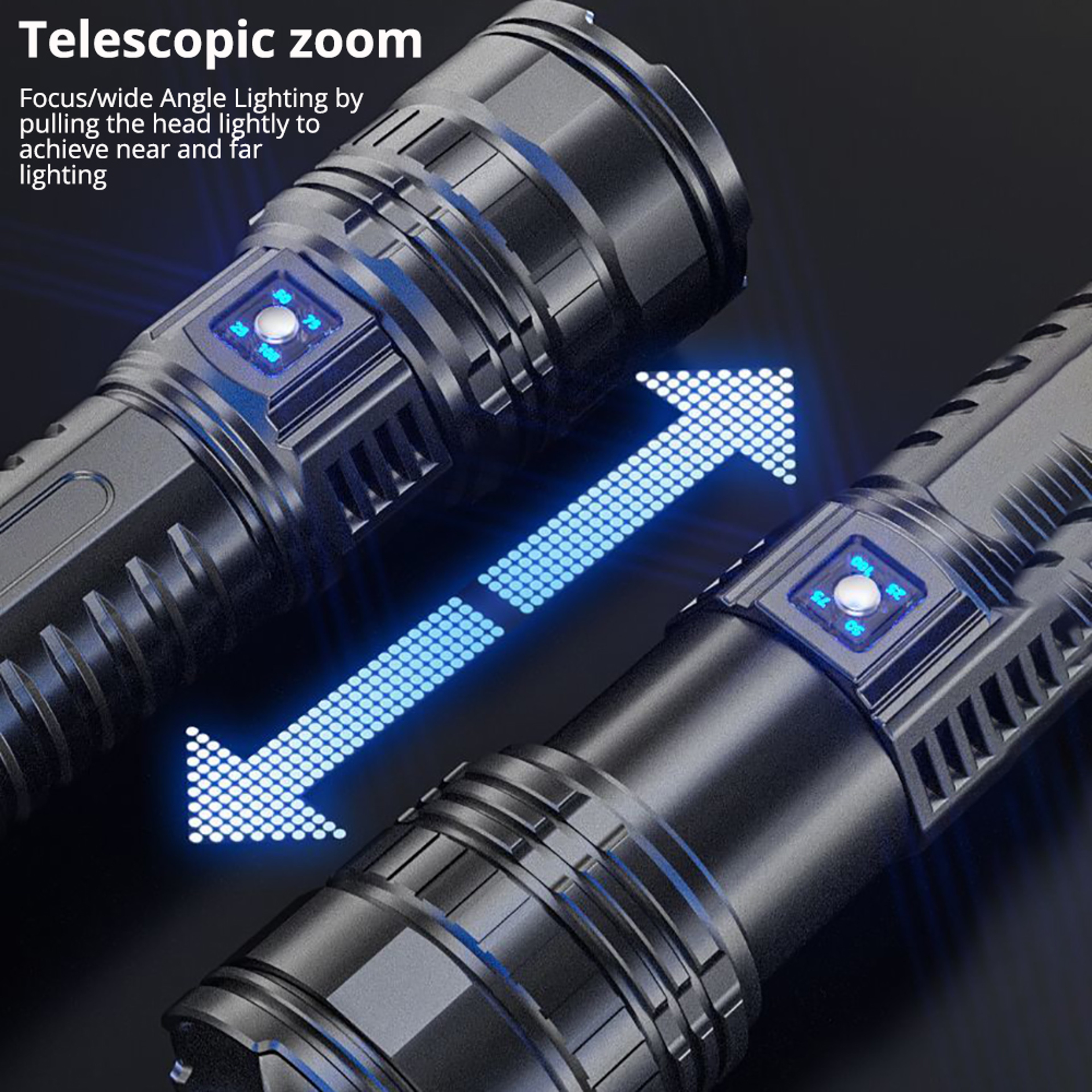 Ultimate Long Range Powerful LED Flashlight Emergency Flashlight with Built in Battery – view 3