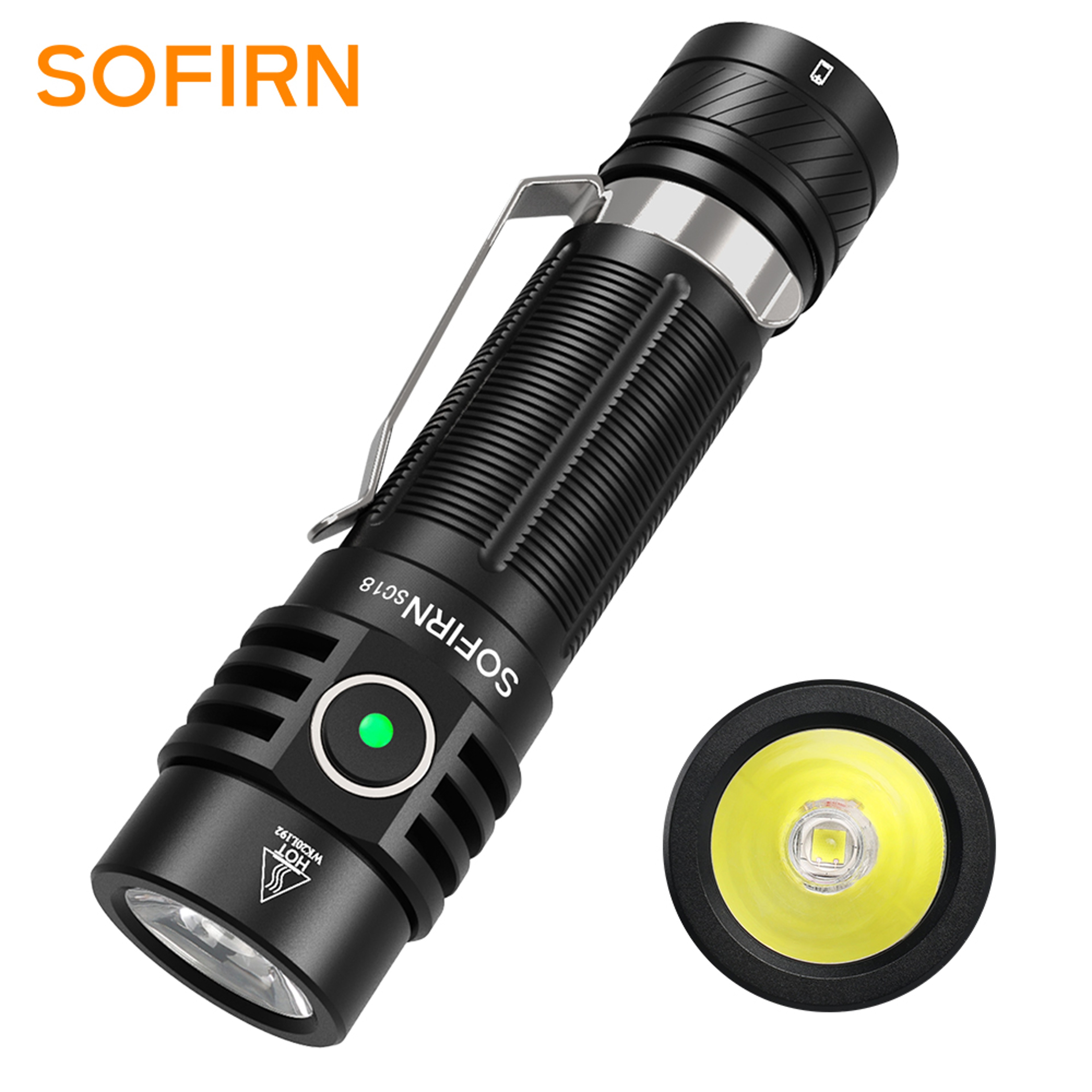 Premium USB C Rechargeable EDC Flashlight With Torch  TIR Optics Power Indicator 0