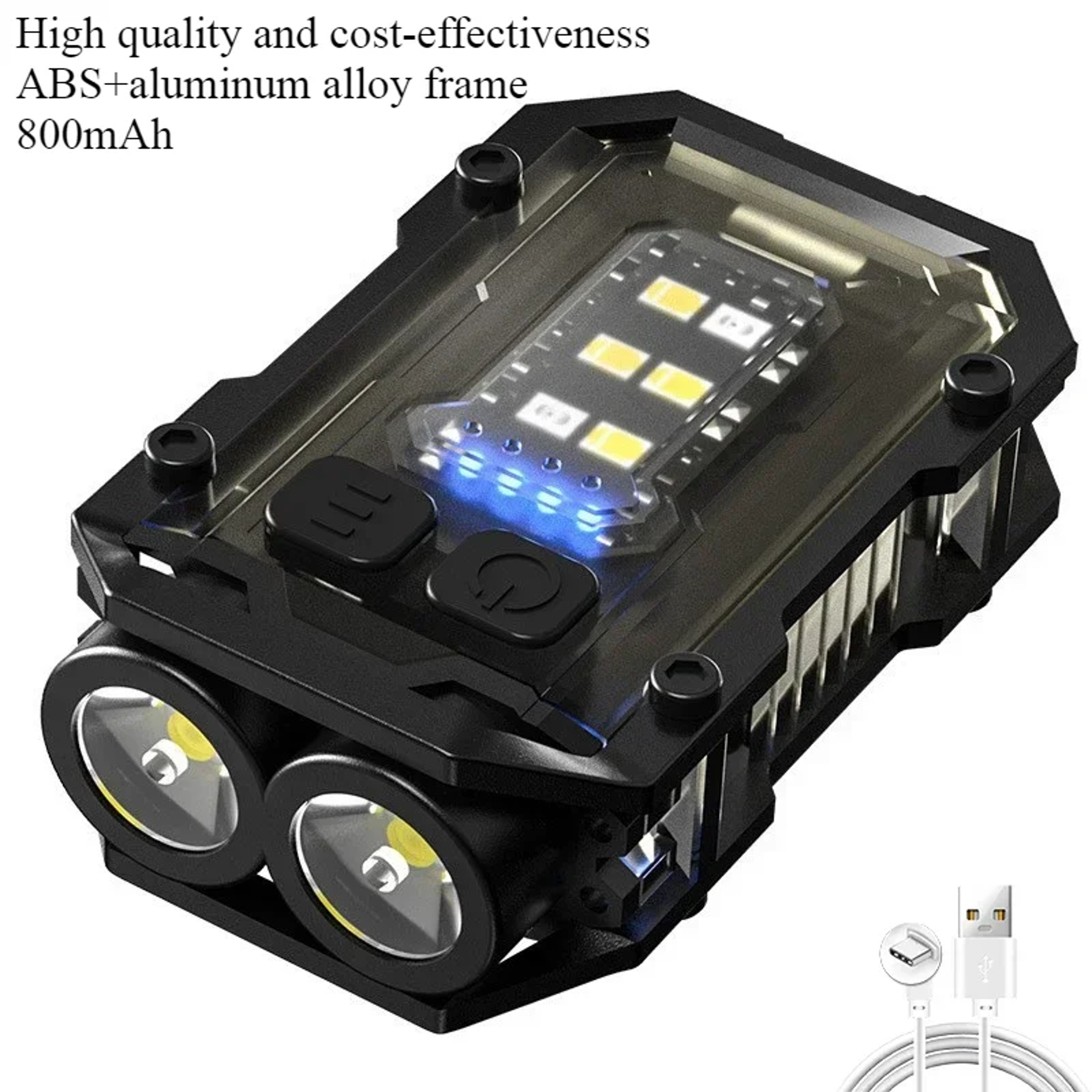 COB LED Pocket Flashlight Super Bright Portable Clip On Torch 6