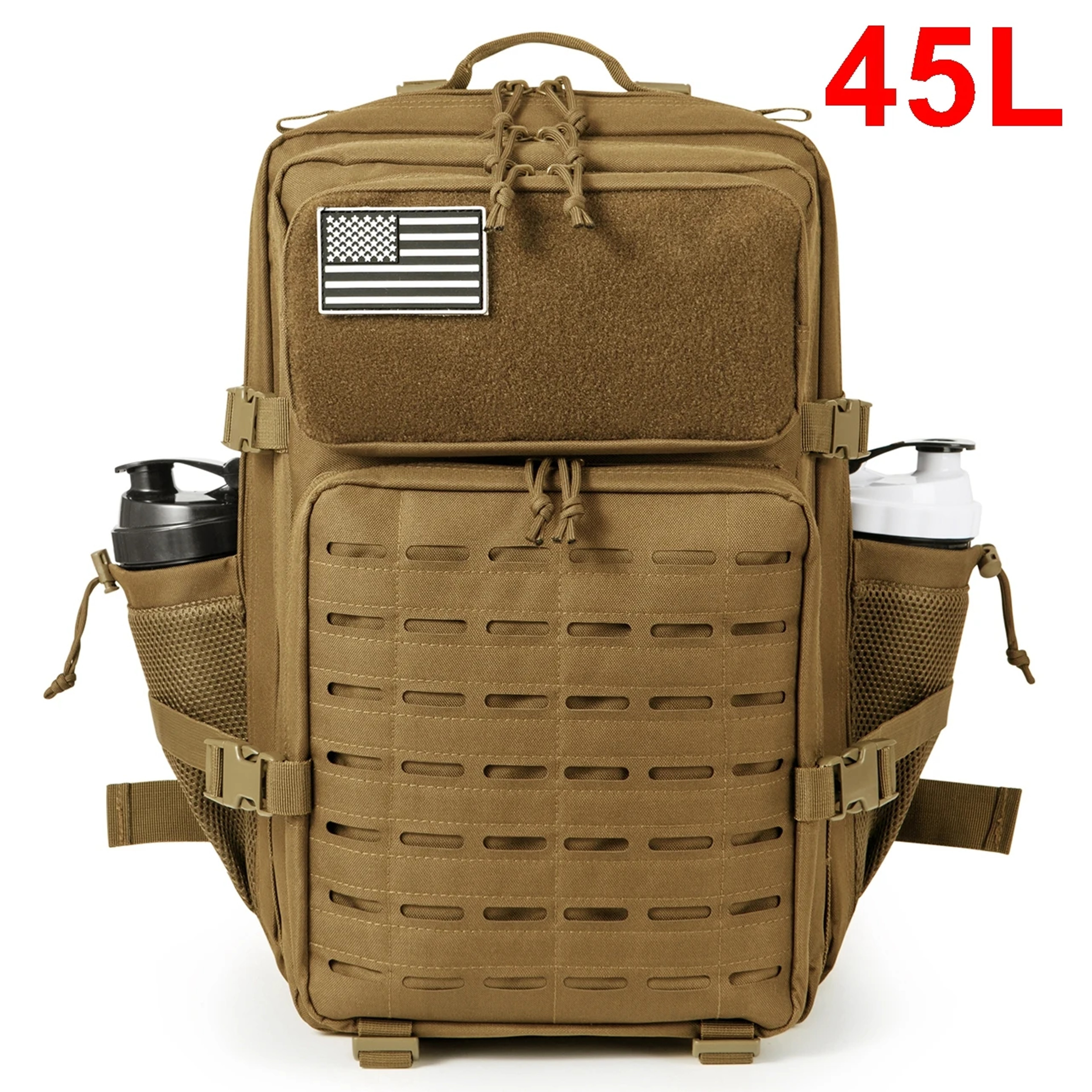 25L/45L Tactical Backpack for Men and Women Outdoor Survival Bug Out Bag Small School Rucksack Hking with Bottle Holder – view 9