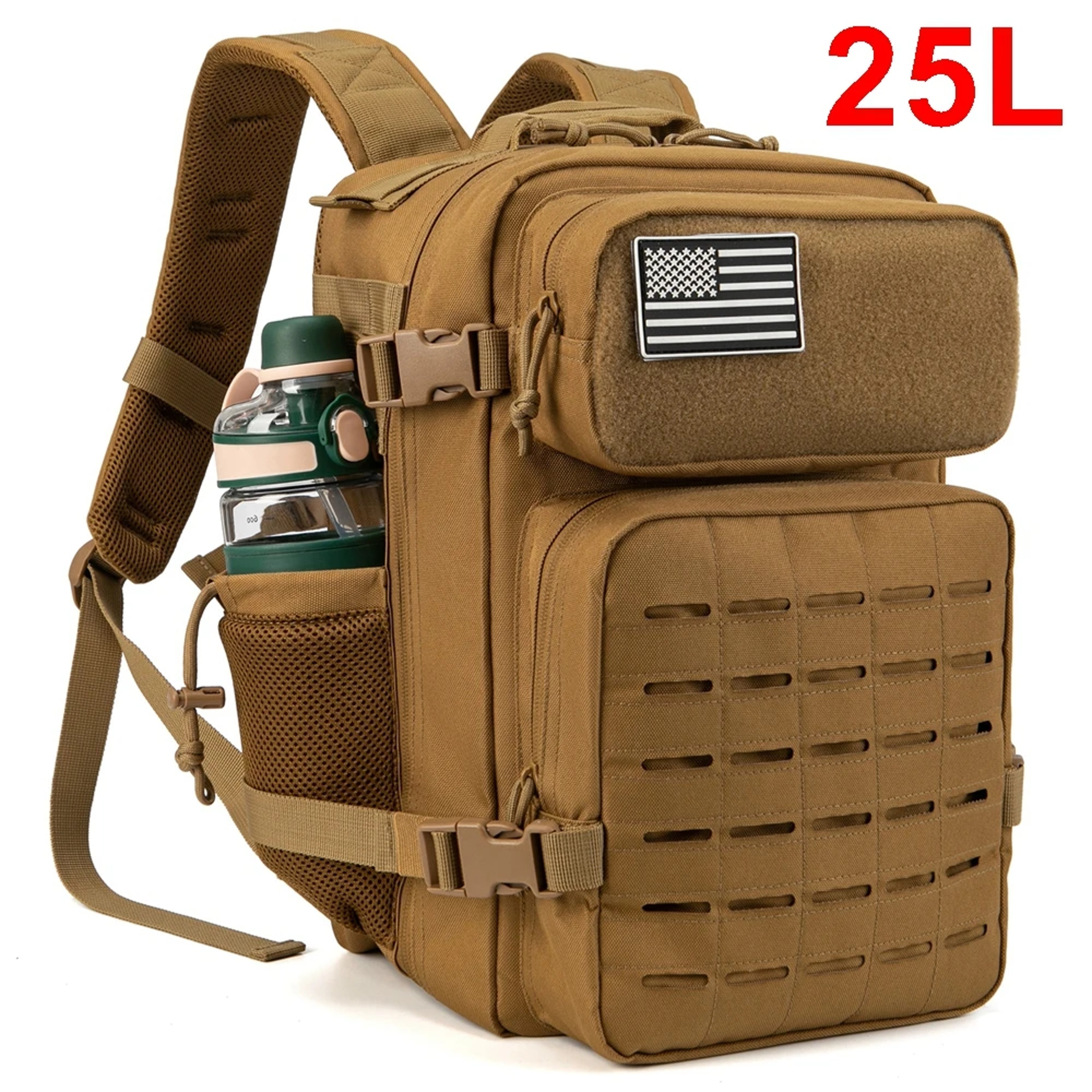 25L/45L Tactical Backpack for Men and Women Outdoor Survival Bug Out Bag Small School Rucksack Hking with Bottle Holder – view 19