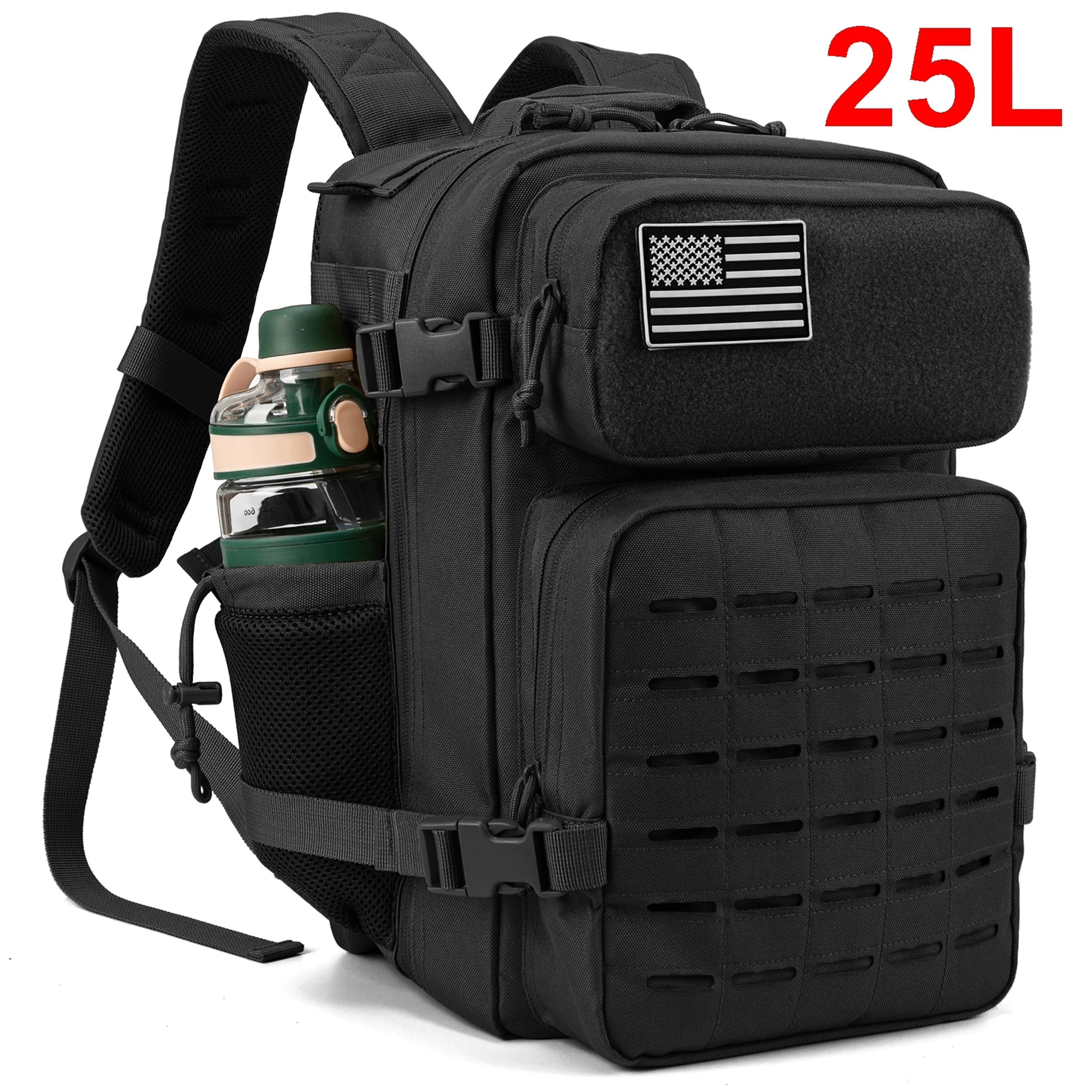 25L/45L Tactical Backpack for Men and Women Outdoor Survival Bug Out Bag Small School Rucksack Hking with Bottle Holder – view 20