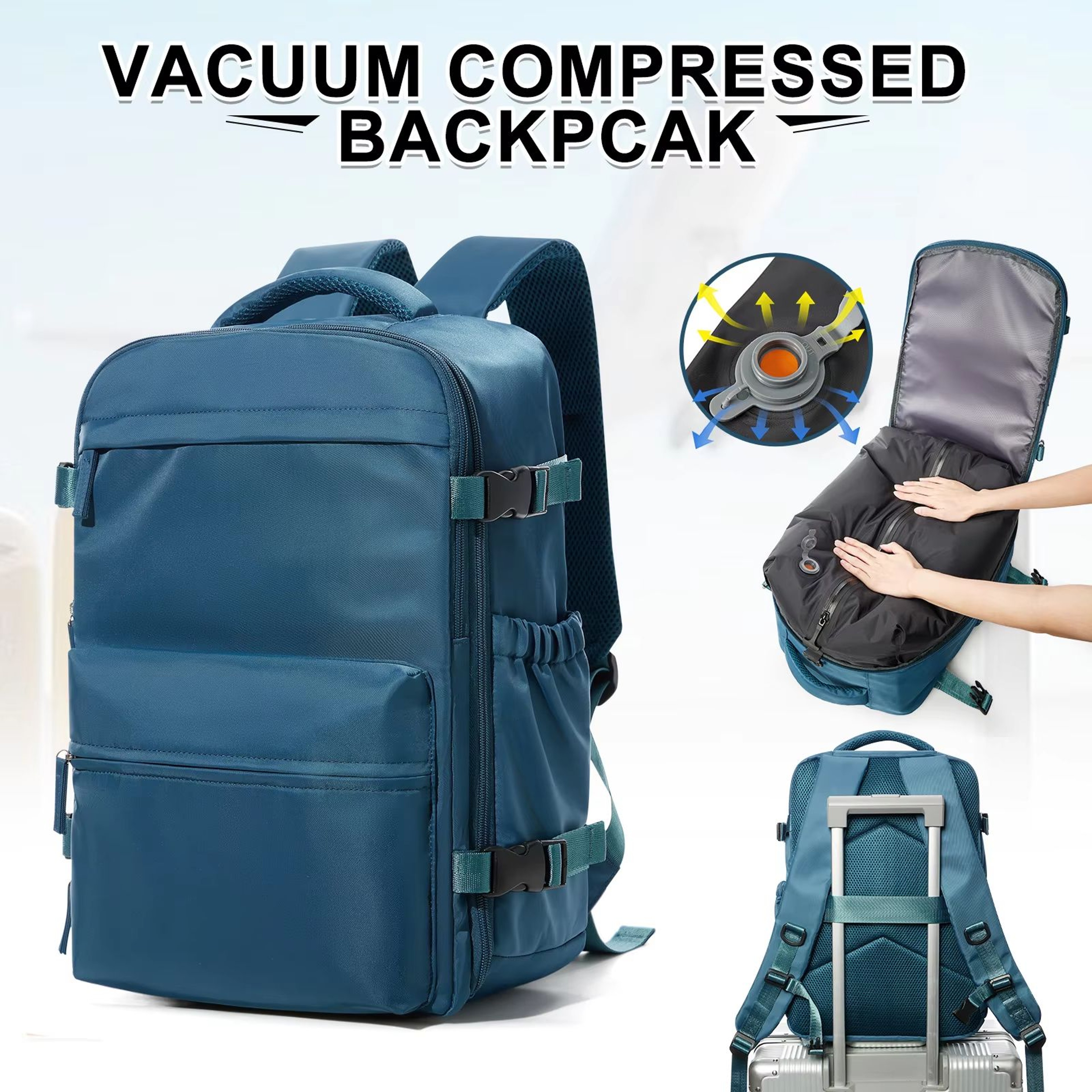 Ultimate Expandable Travel  Laptop Vacuum Compression Backpack 0