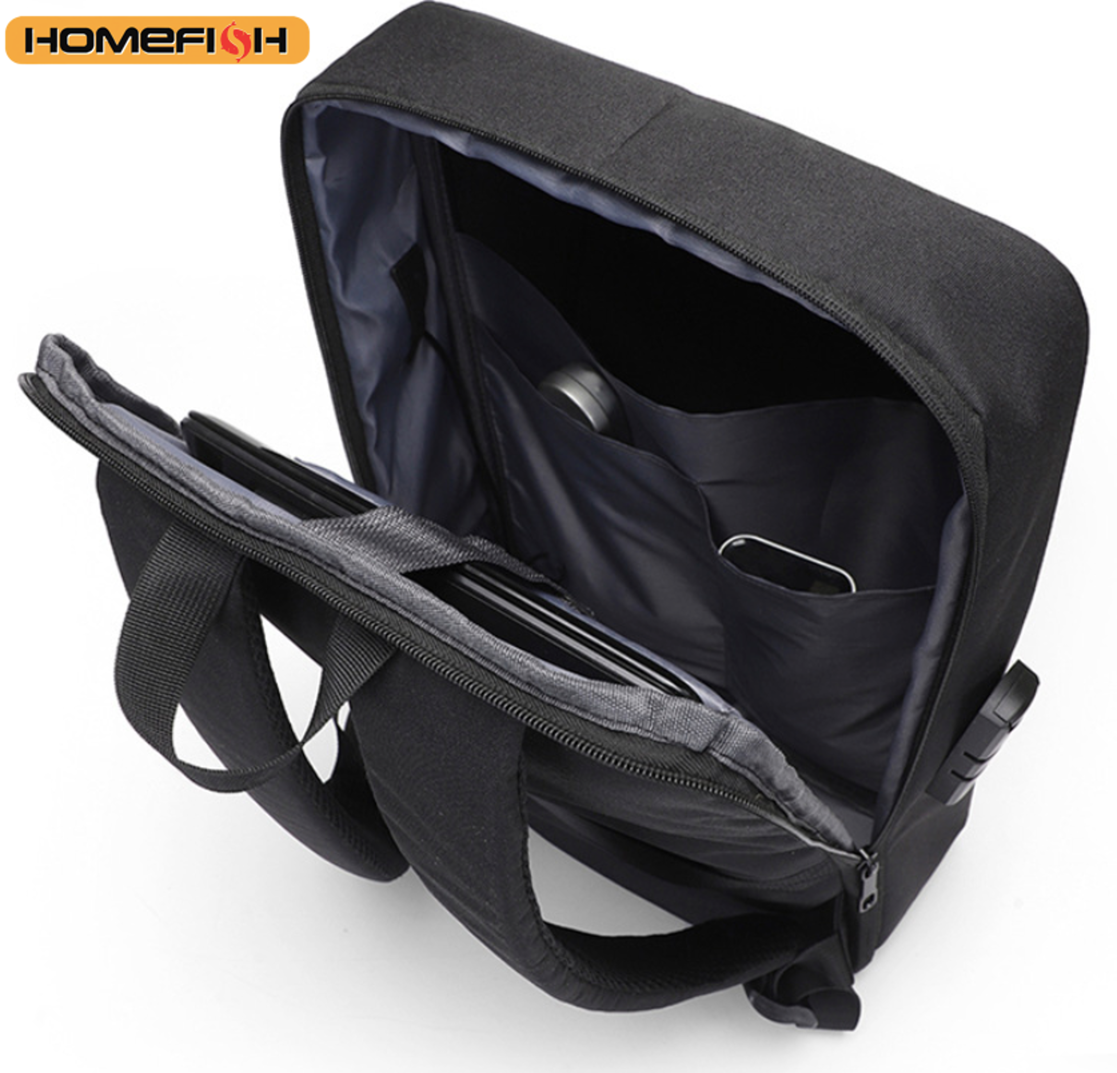 Anti Theft Hard Shell Laptop Backpack With USB Charging Travel Business Bag 2